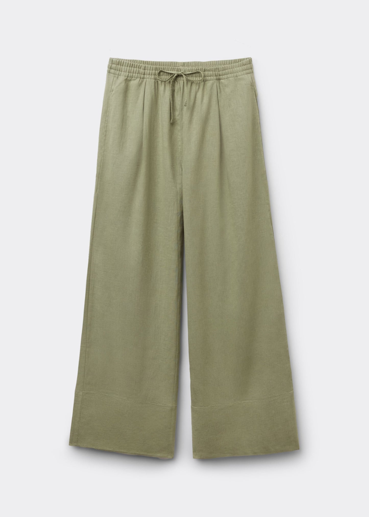 Linen and Viscose Palazzo Trousers