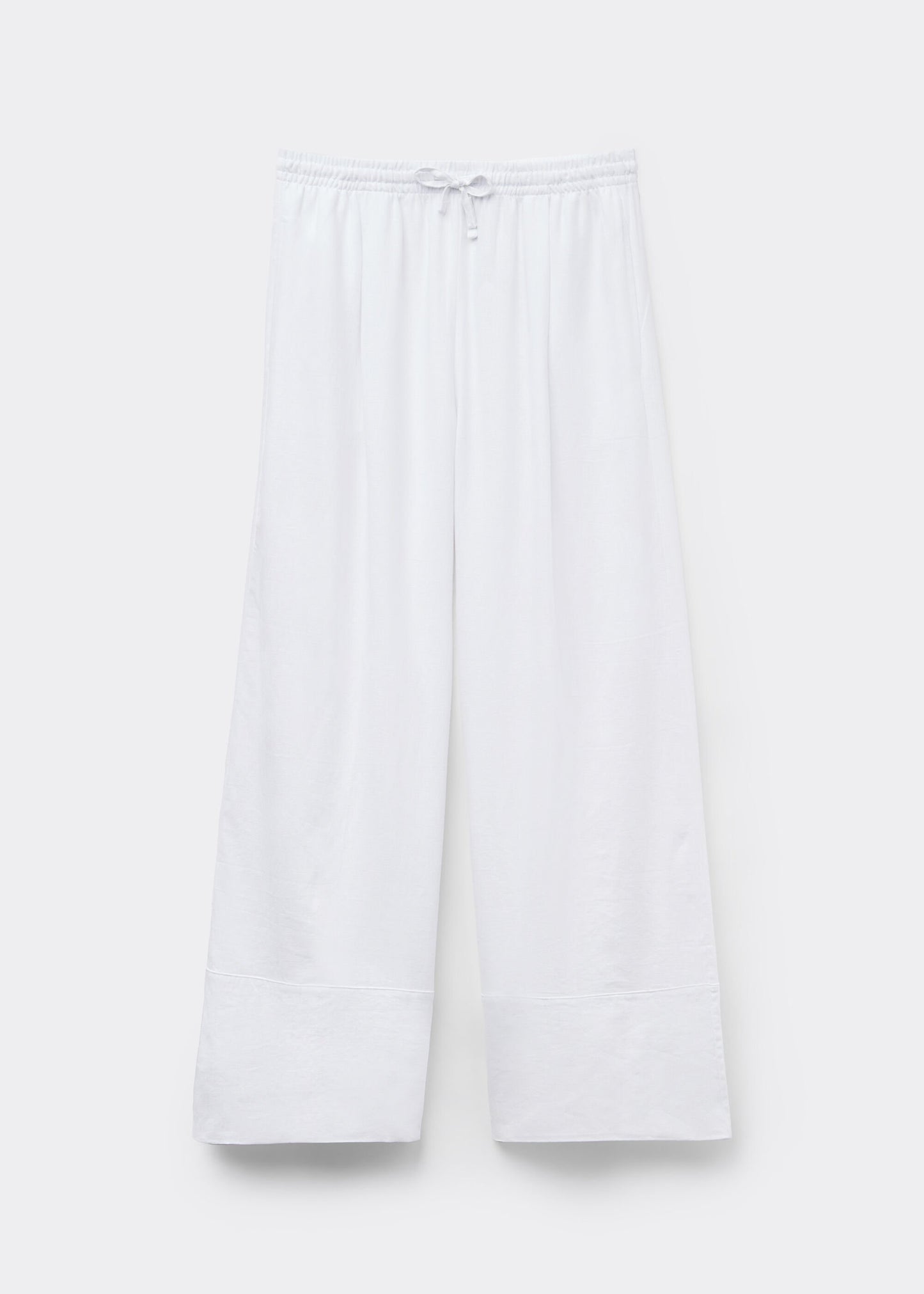 Linen and Viscose Palazzo Trousers