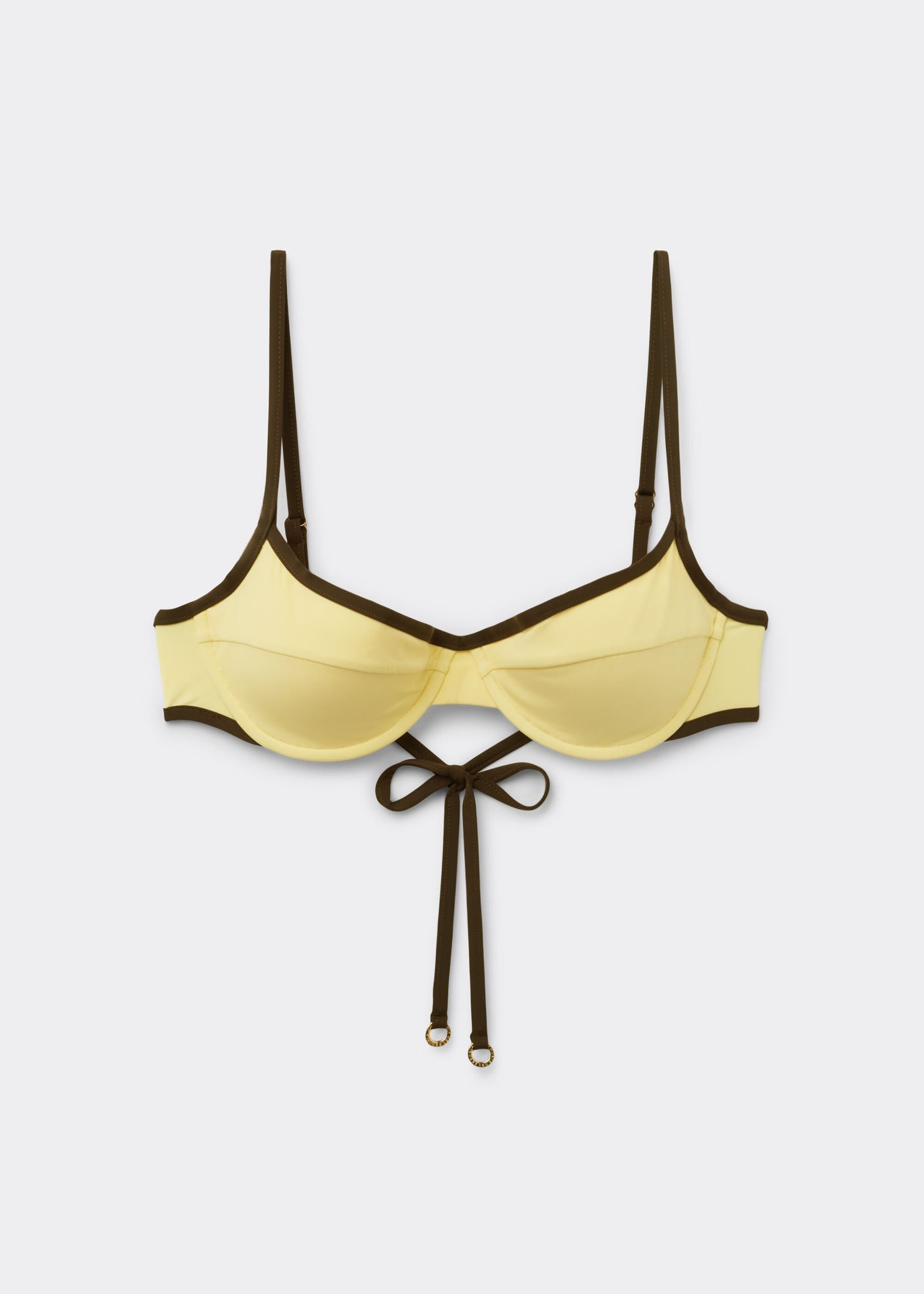 Bicolour Piping Balcony Bikini Top