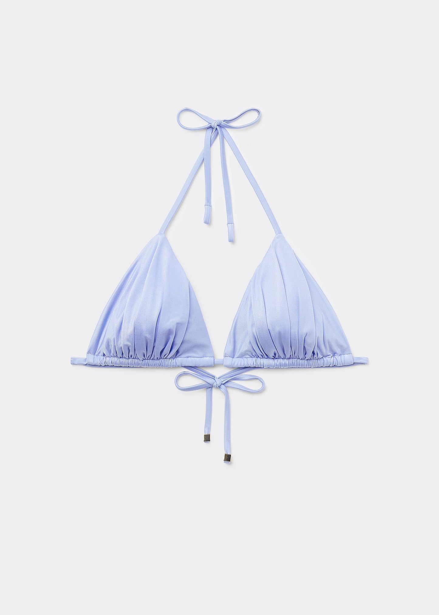 Removable Padding Triangle Bikini Top Shiny Satin