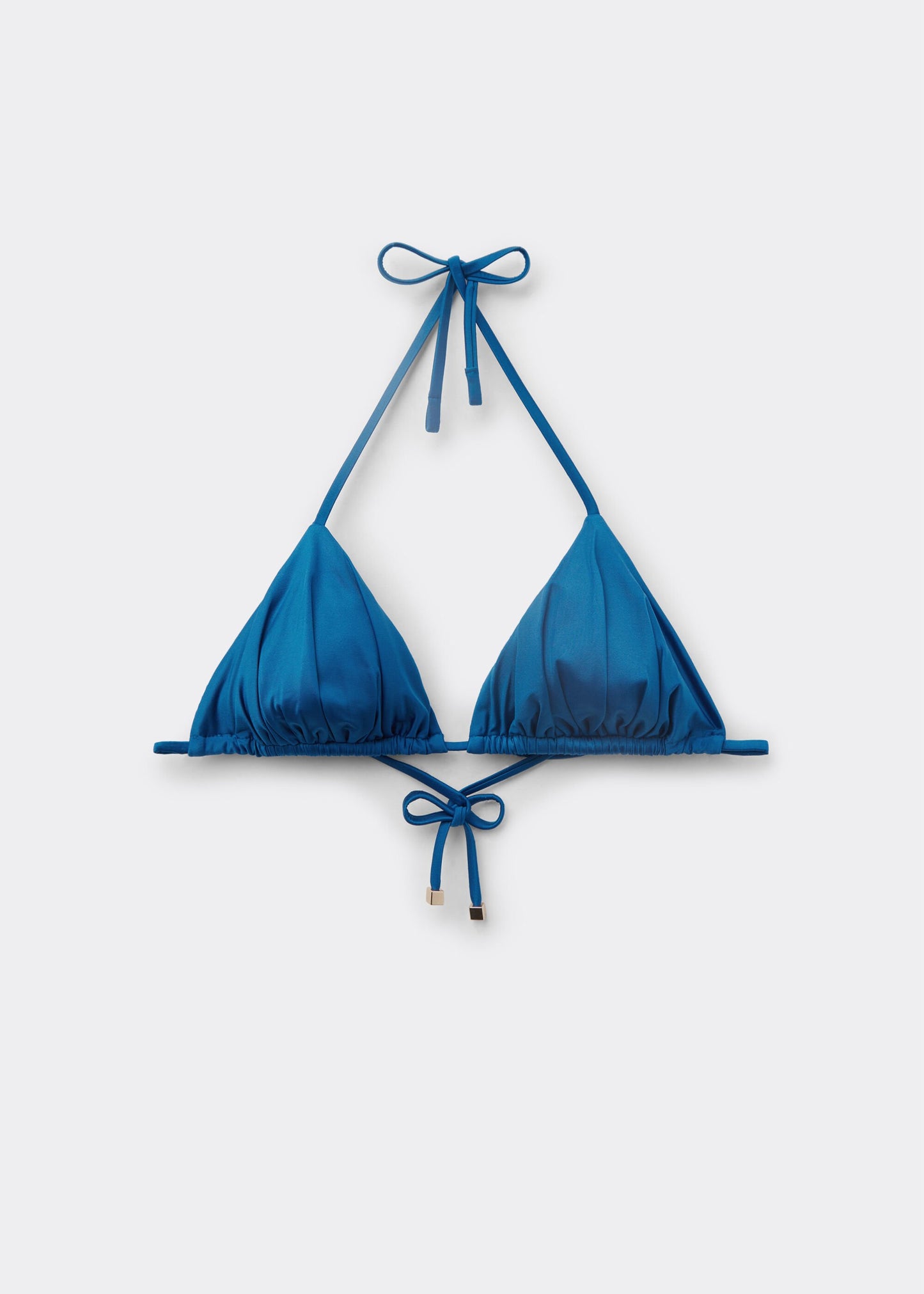 Removable Padding Triangle Bikini Top Shiny Satin