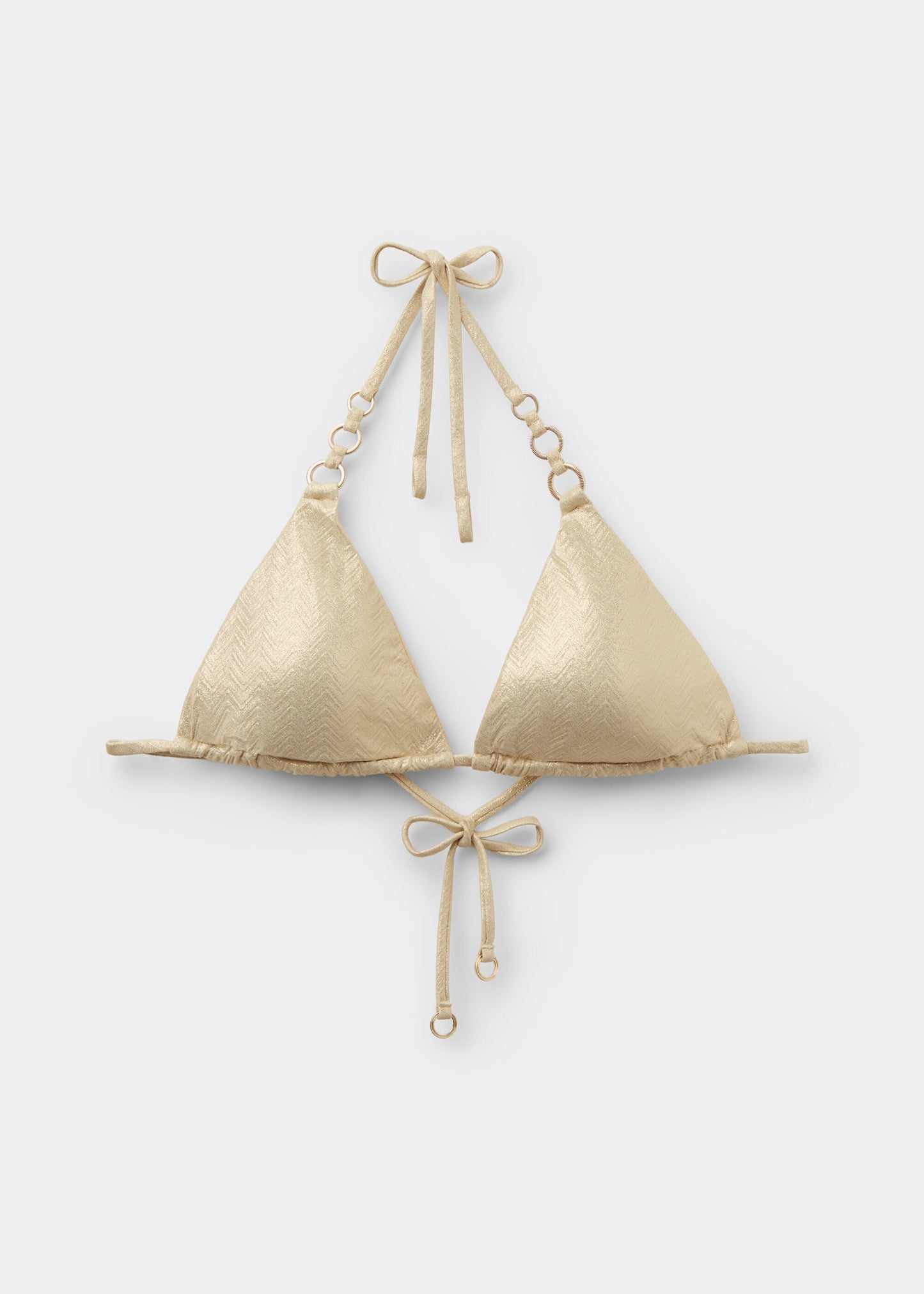 Triangle Bikini Top Gold Waves