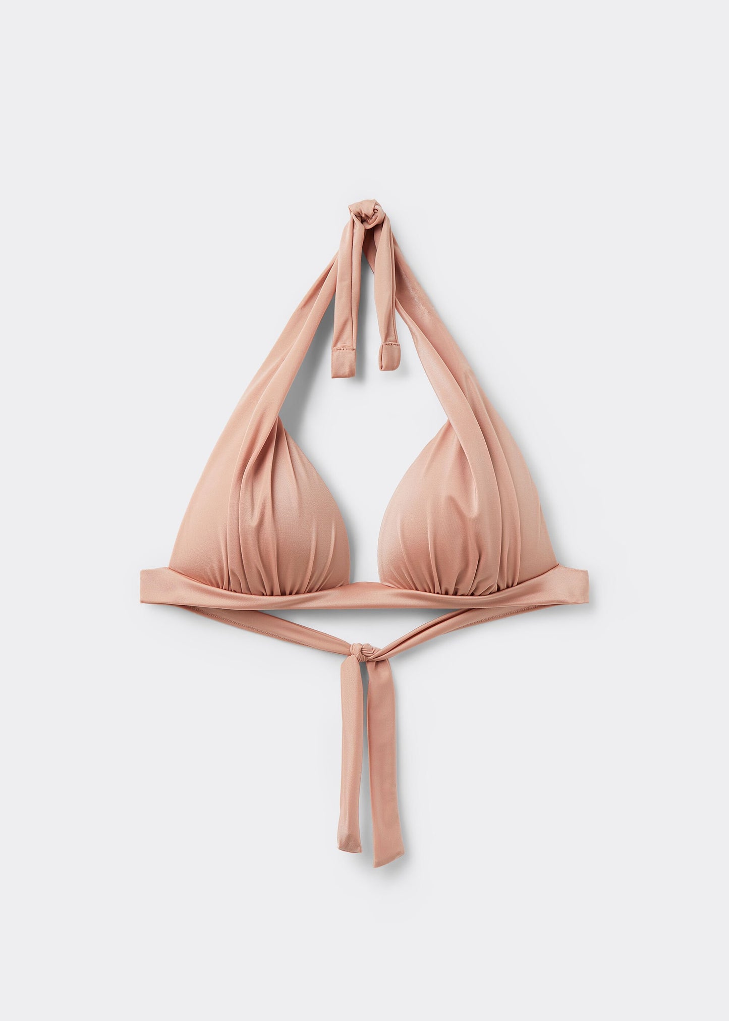Graduated Padded Triangle Bikini Top Shiny Satin