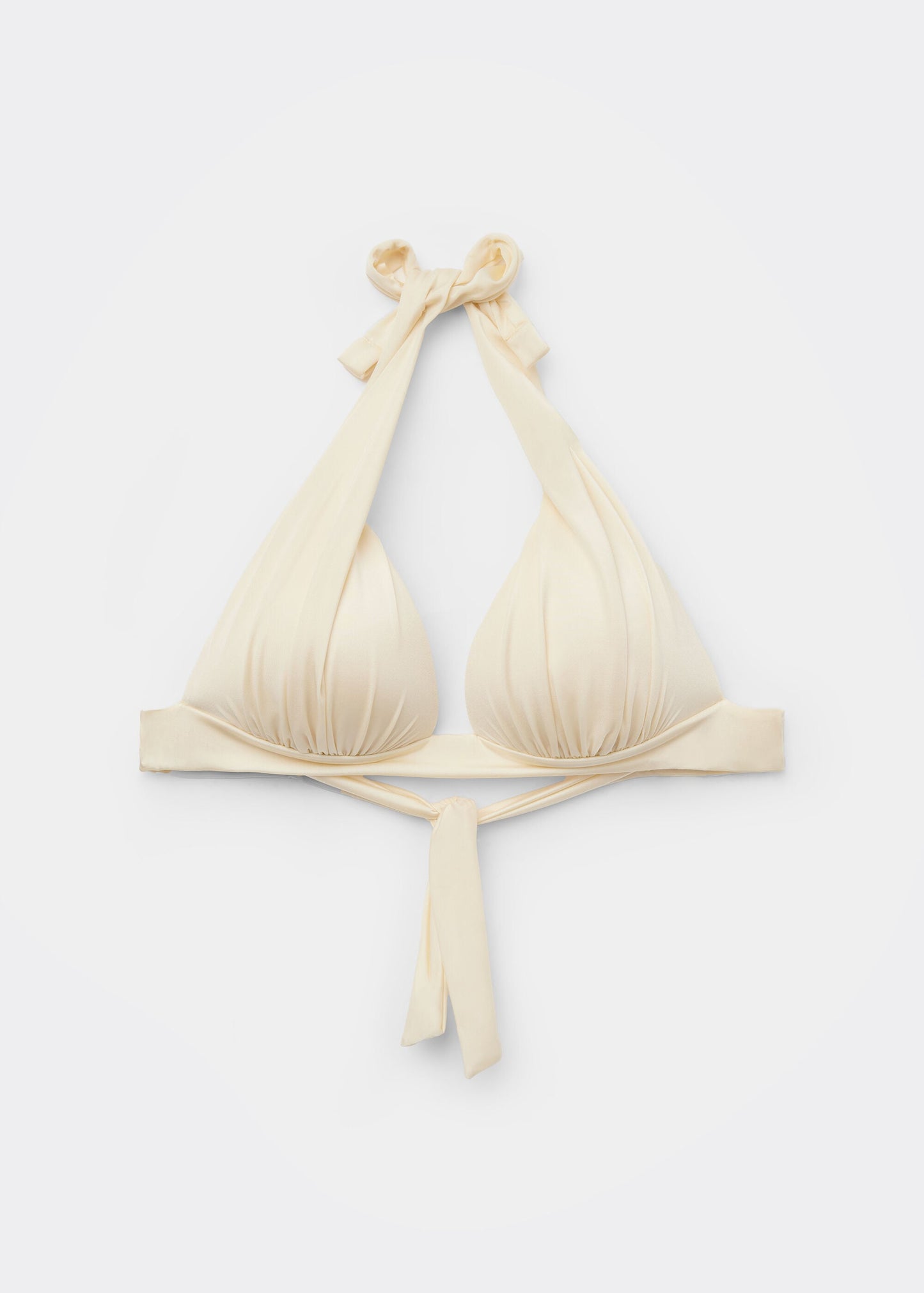 Graduated Padded Triangle Bikini Top Shiny Satin