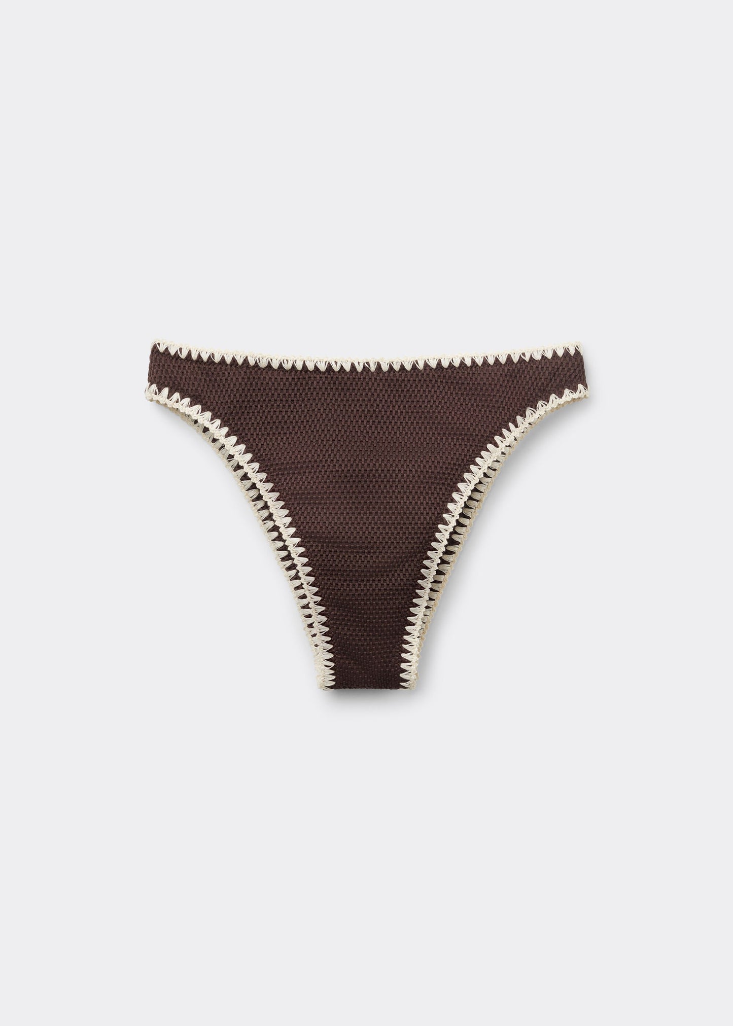 High-Waisted Brazilian Bikini Bottoms Bicolor Embroidery