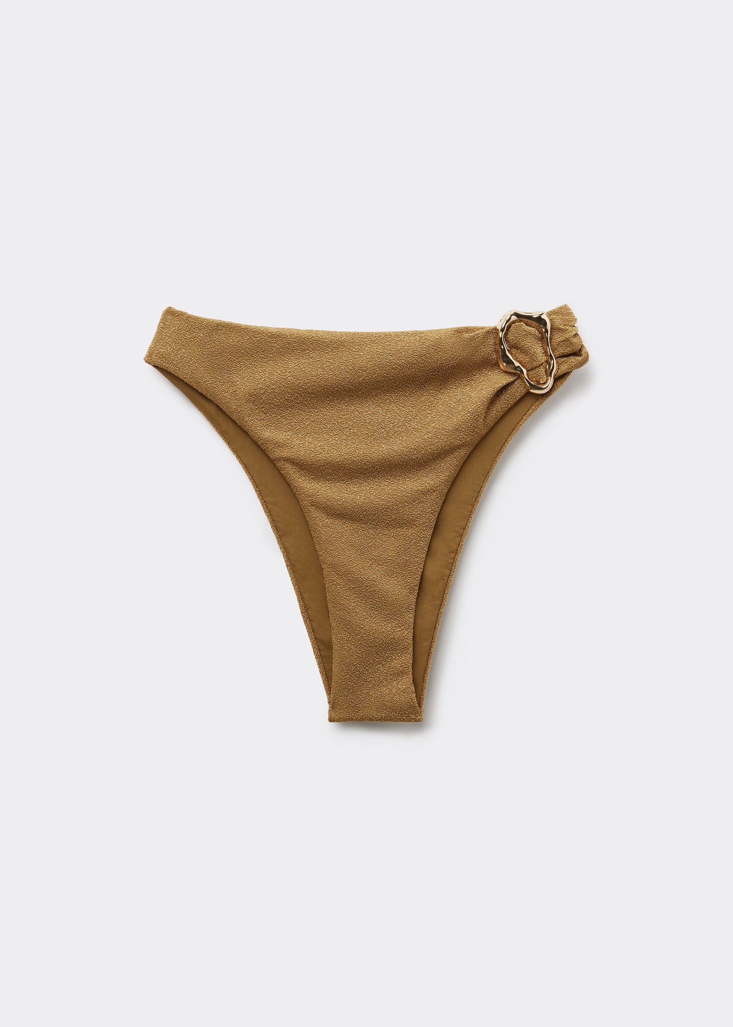 High-Waisted Brazilian Bikini Bottoms Sophisticated Shine