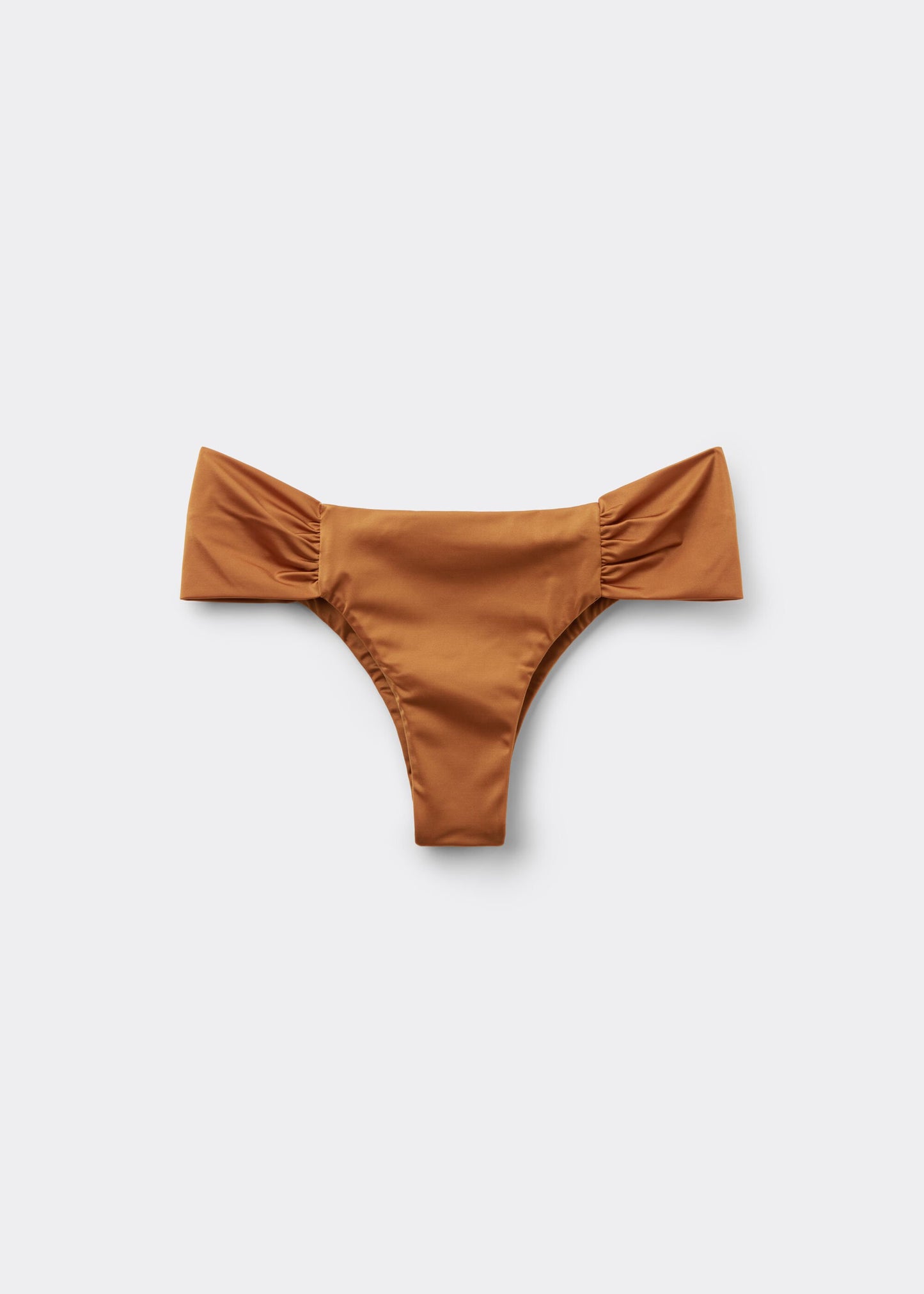 Ruched Brazilian Bikini Bottoms Shiny Satin