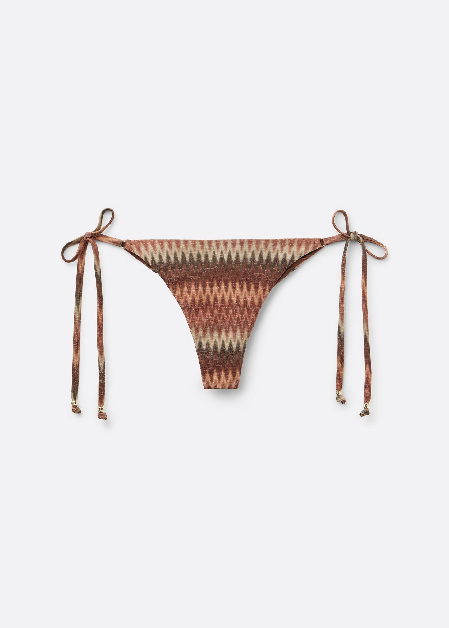 Tie Brazilian Bikini Bottoms Golden Chevron