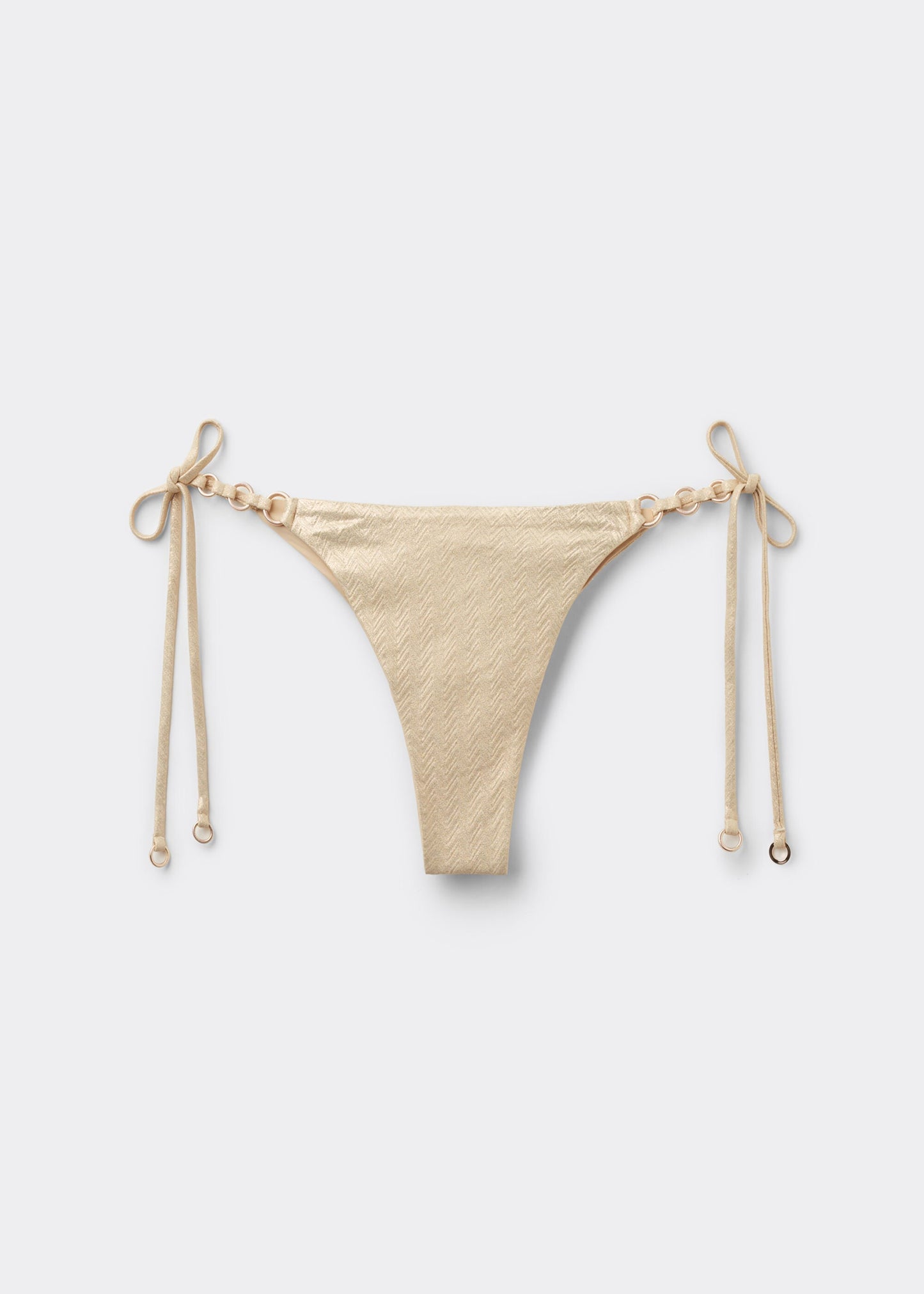 Tie Brazilian Bikini Bottoms Gold Waves
