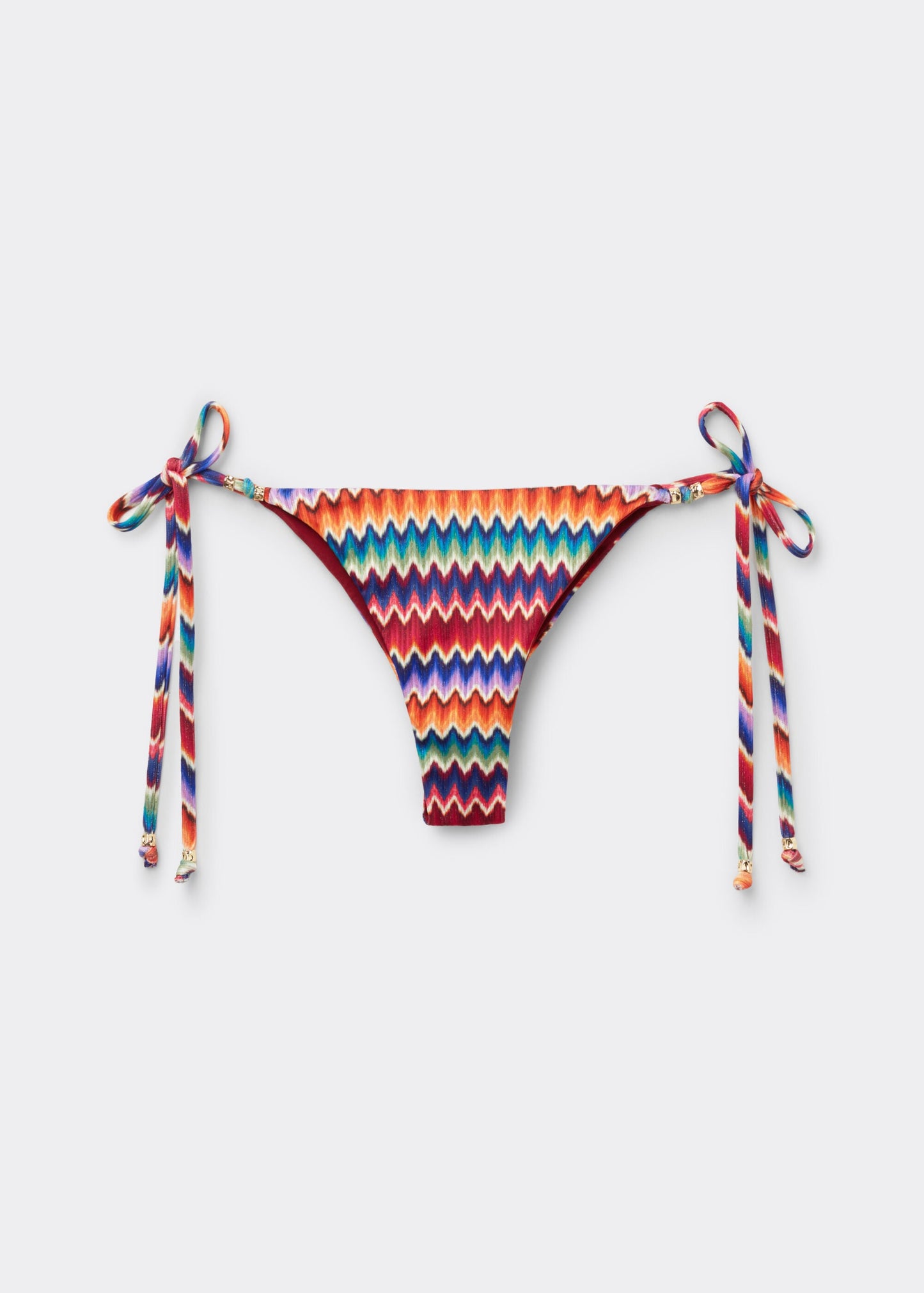 Tie Brazilian Bikini Bottoms Vibrant Chevron