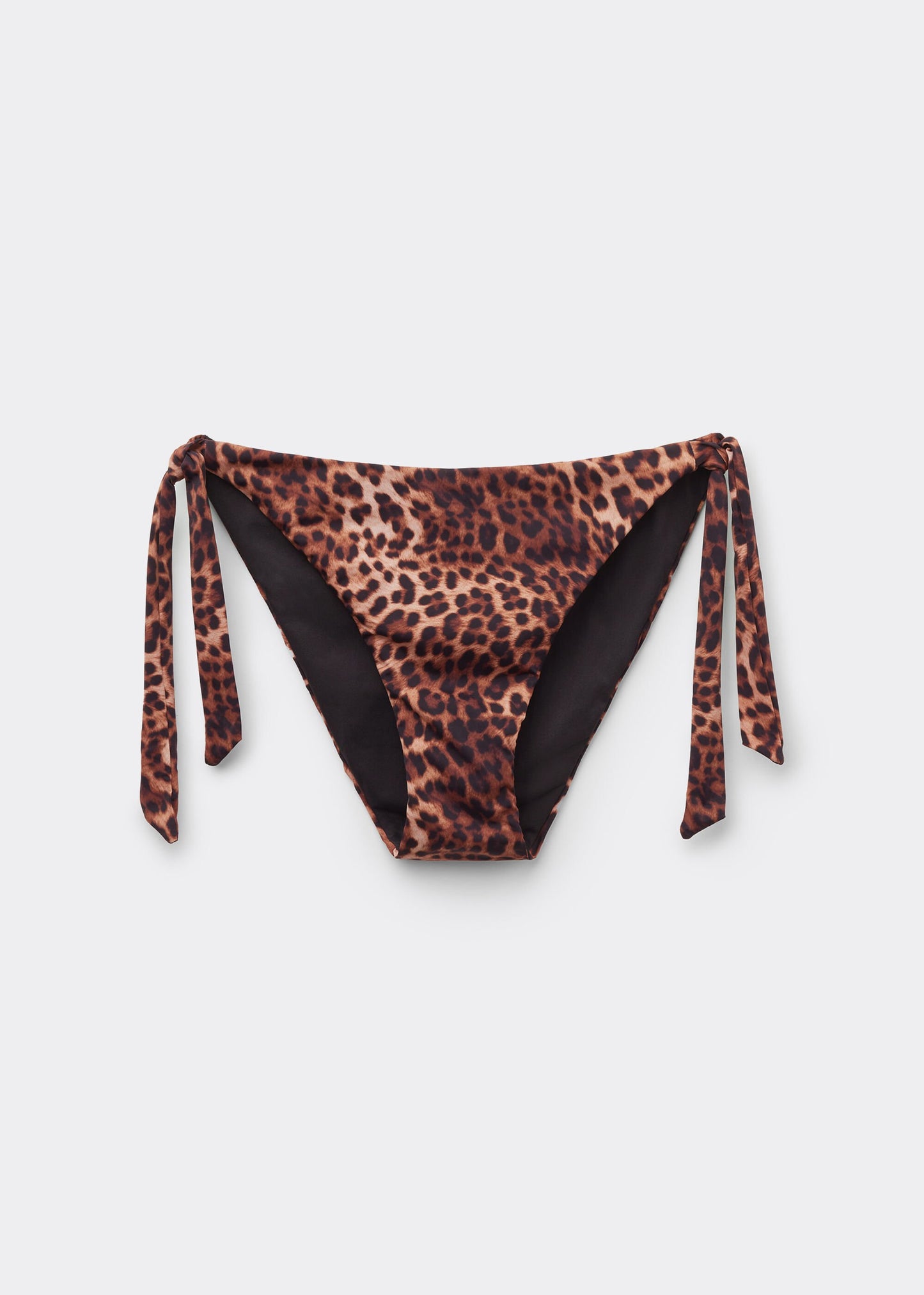Tie Side Bikini Bottoms Brown Animalier