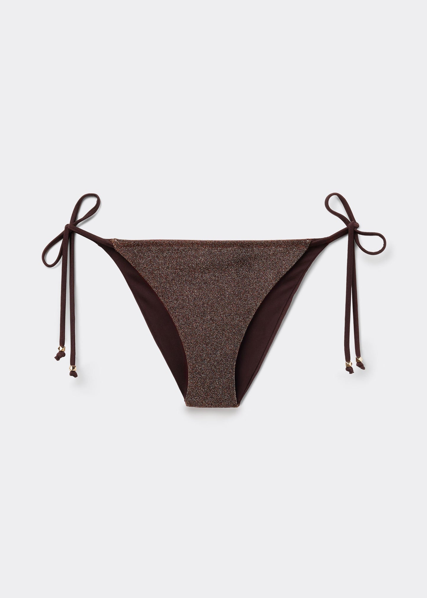 Tie Side Bikini Bottoms Brown Glitter