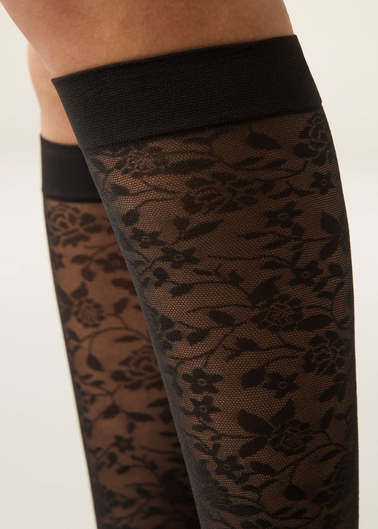 Lace Knee-High Socks