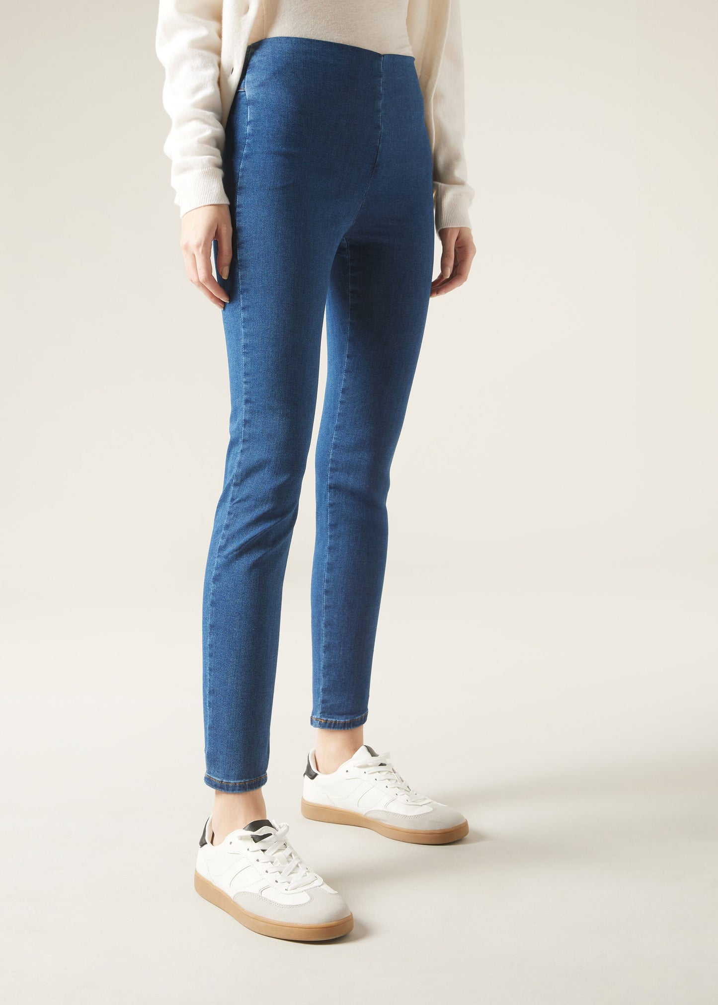 High-Waist Skinny Denim Leggings