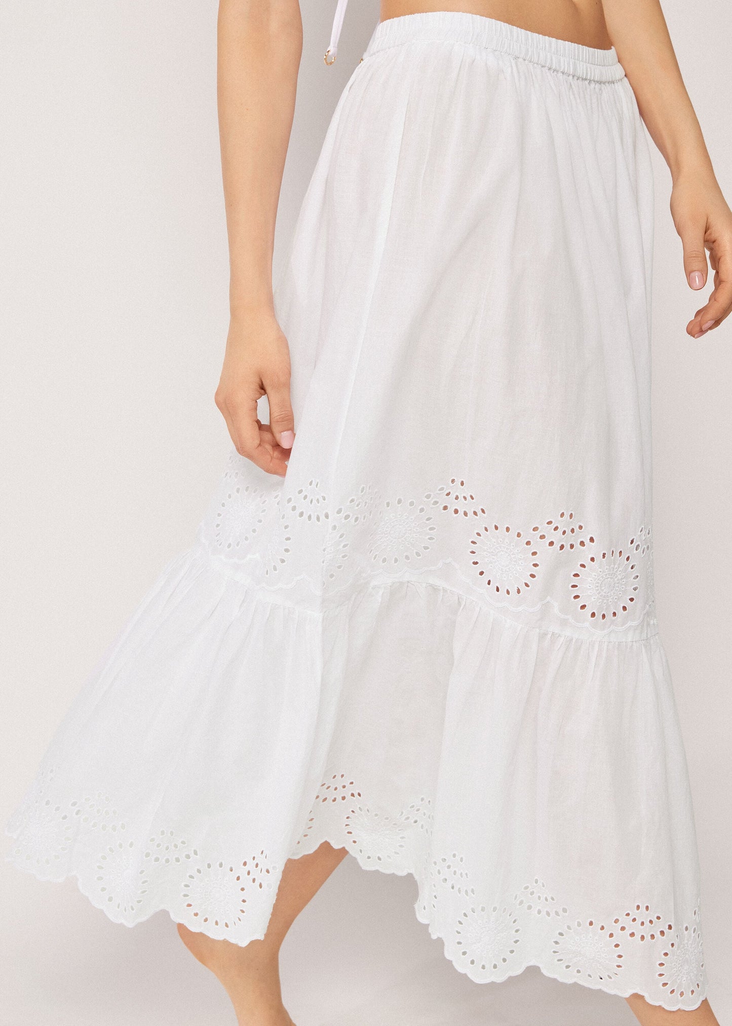 Broderie Anglaise Long Skirt