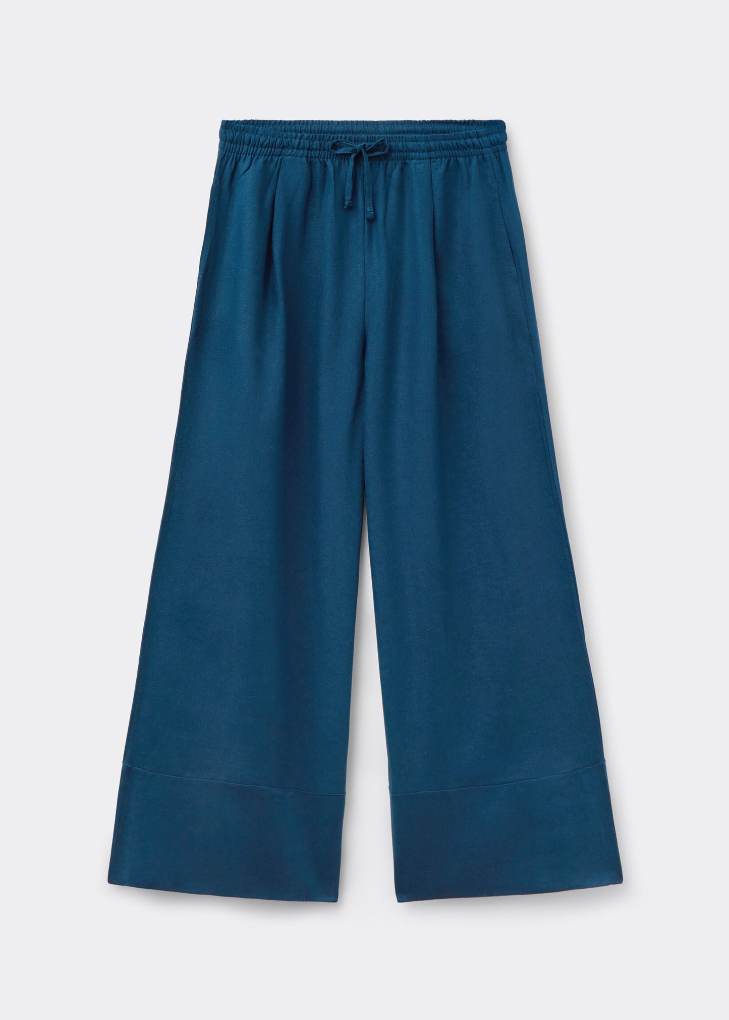 Linen and Viscose Palazzo Trousers