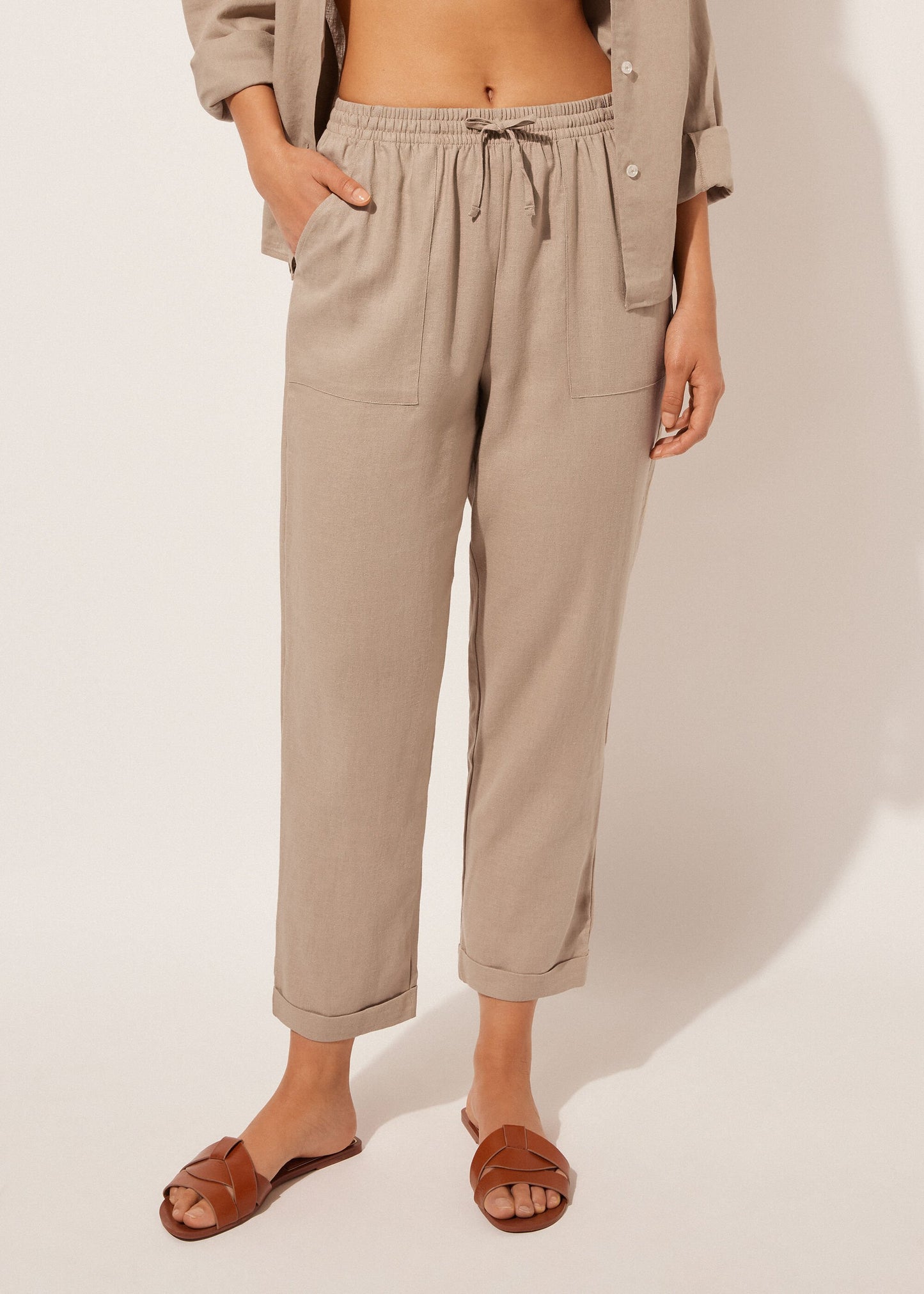 Linen and Viscose Trousers