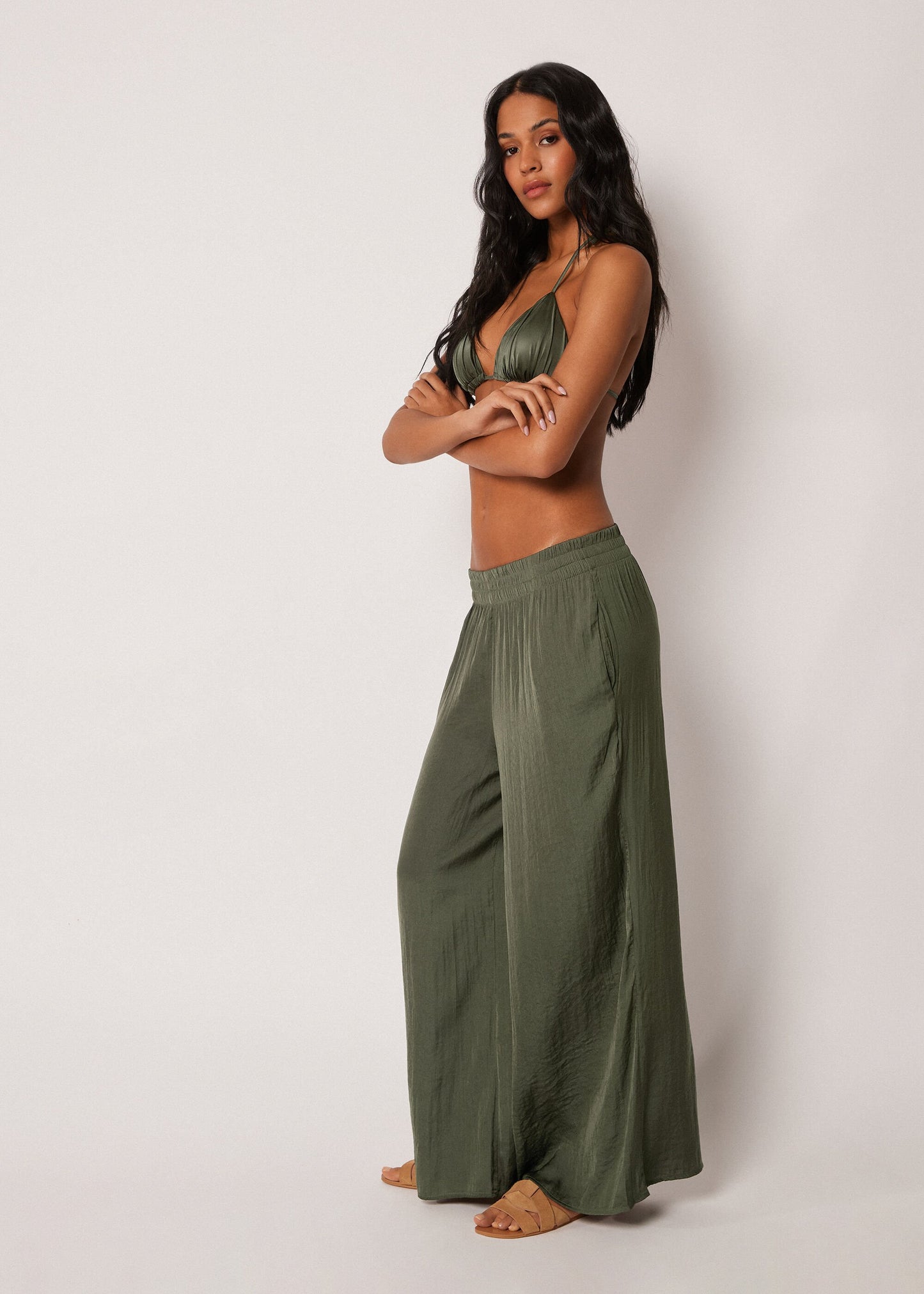 Shiny Palazzo Trousers