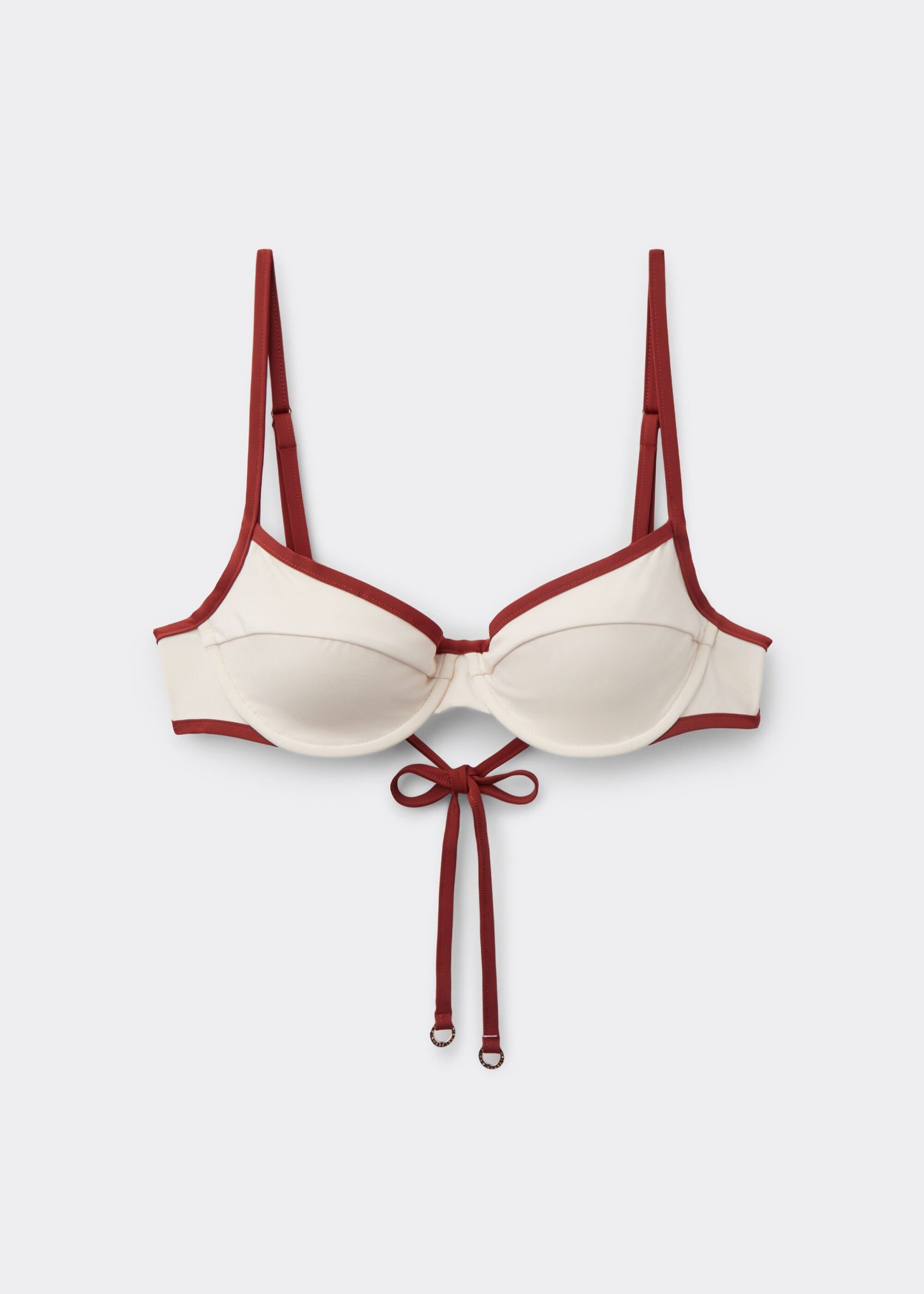 Bicolour Piping Balcony Bikini Top
