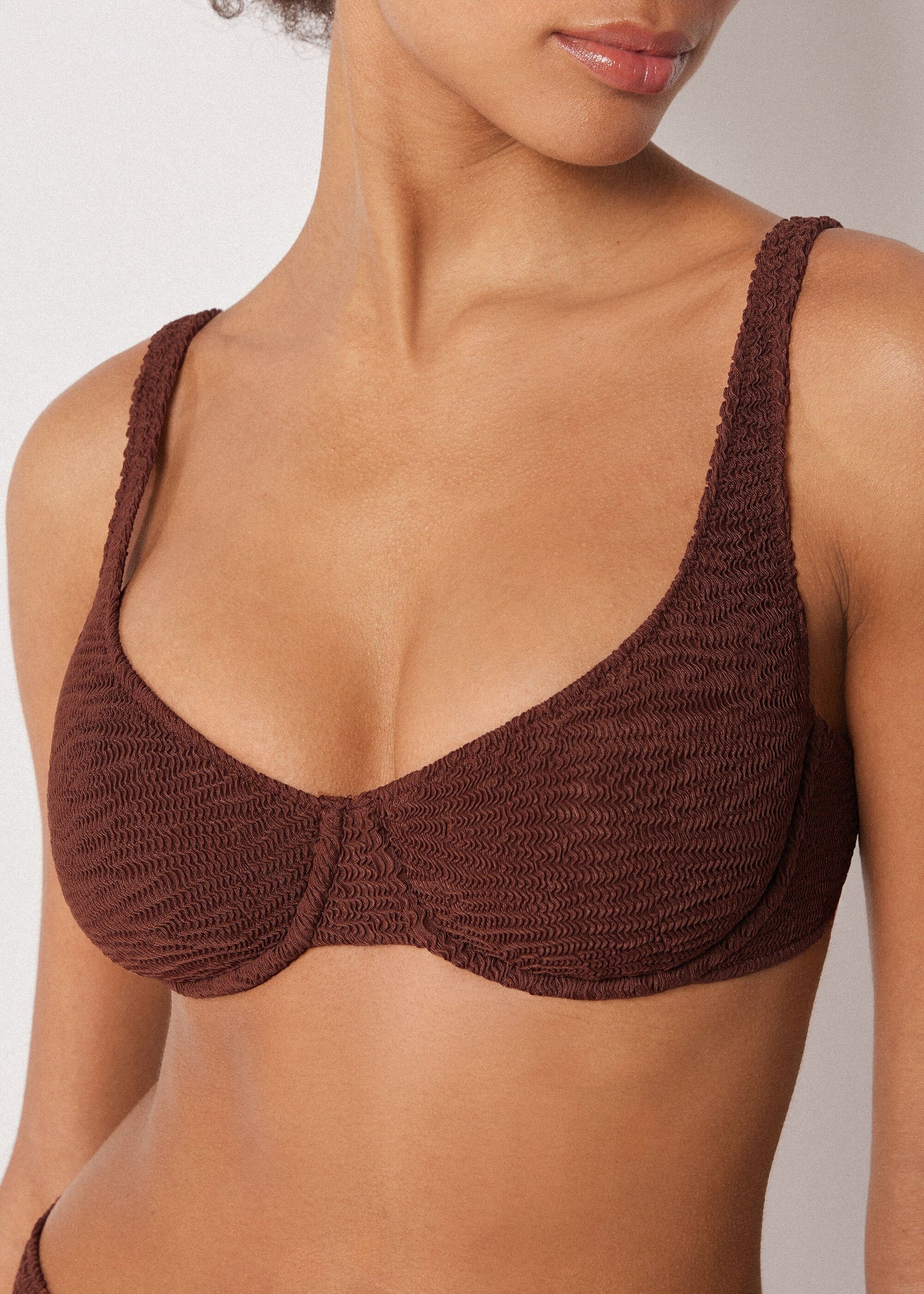 Balconette Bikini Top Crinkle Waves
