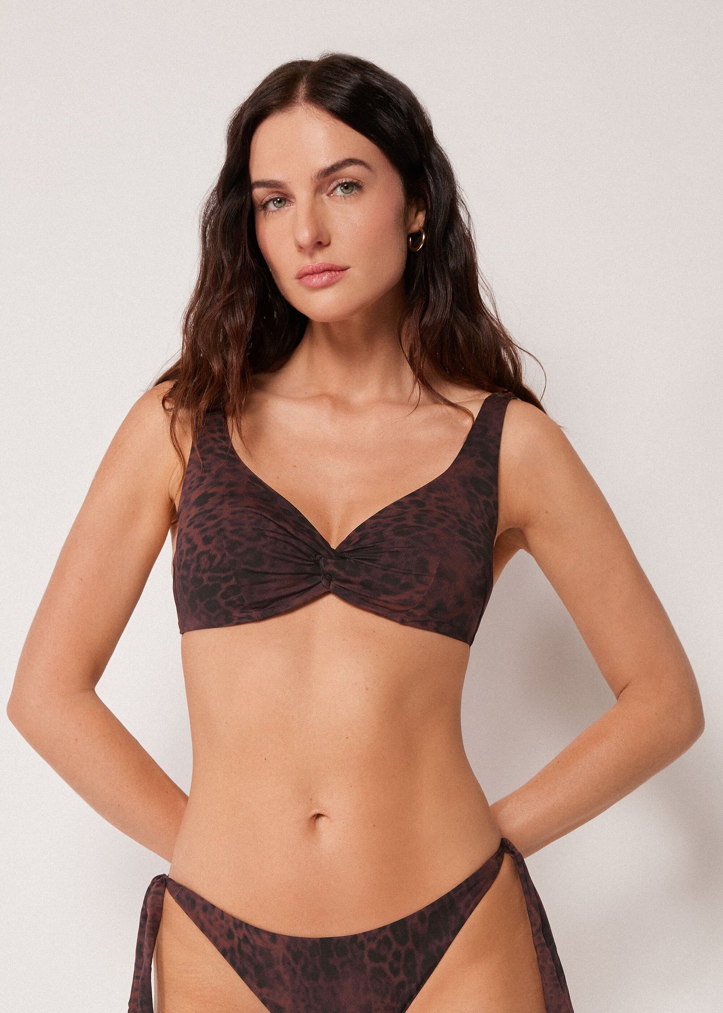Balconette Bikini Top Dark Animalier