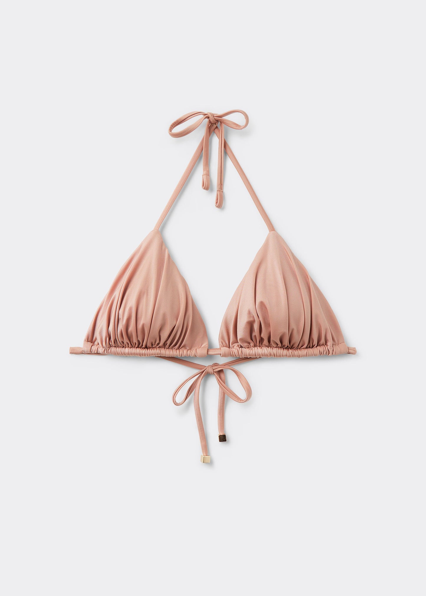 Removable Padding Triangle Bikini Top Shiny Satin