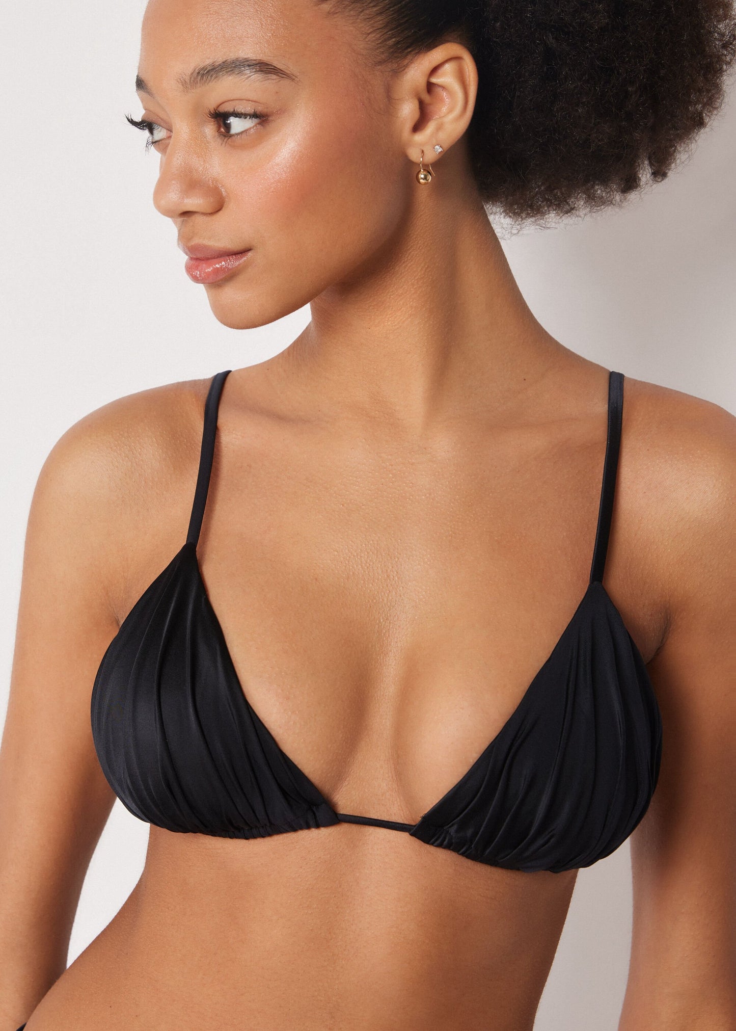 Triangle Bikini Top Shiny Satin
