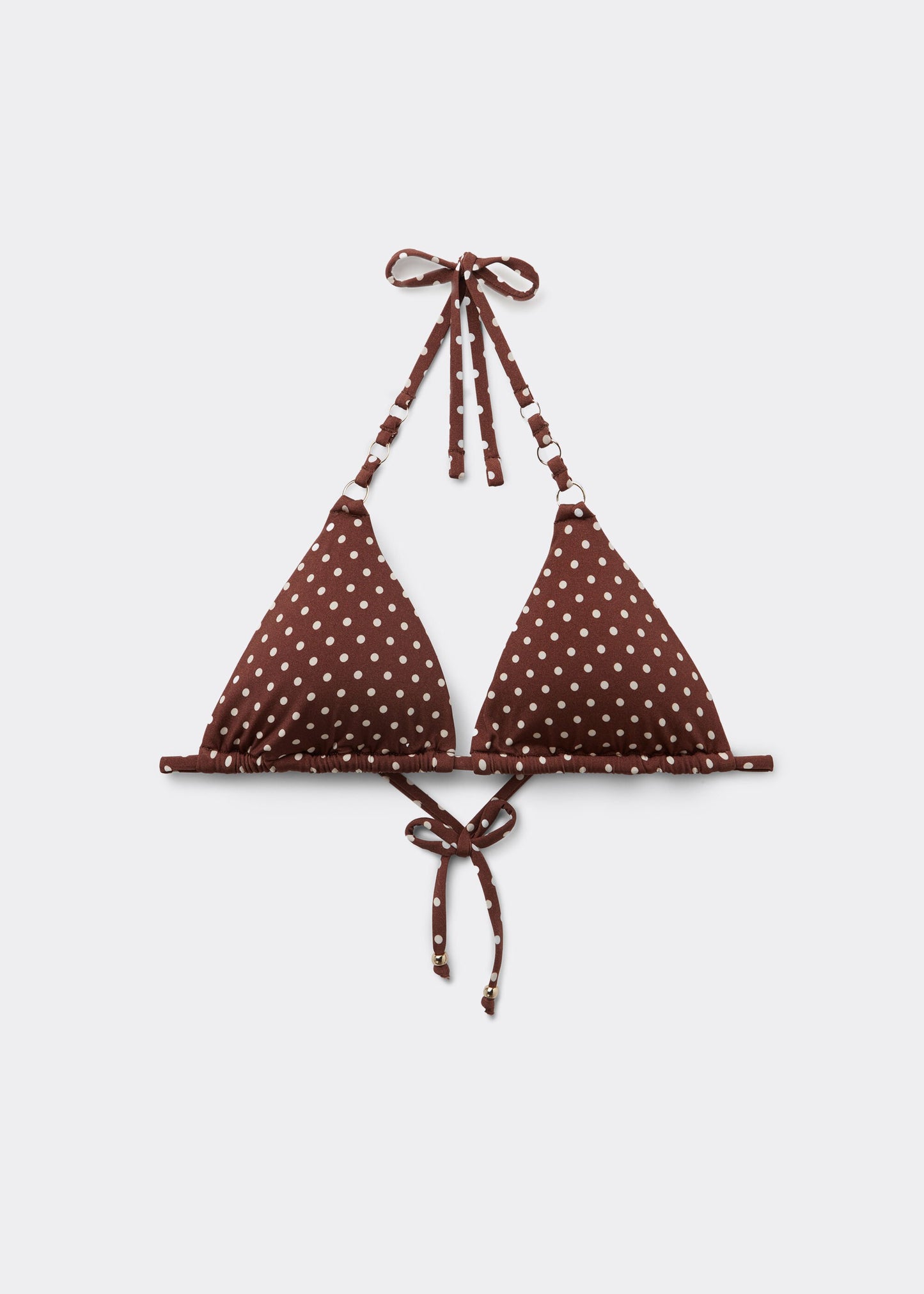 Triangle Bikini Top Polka Dot Brown
