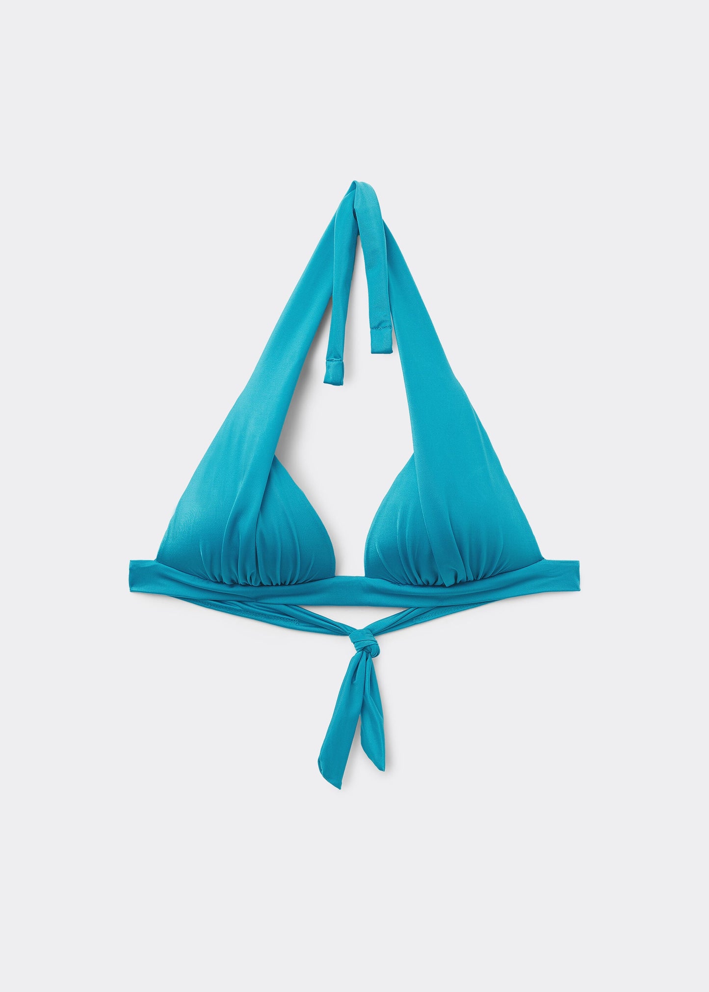 Graduated Padded Triangle Bikini Top Shiny Satin