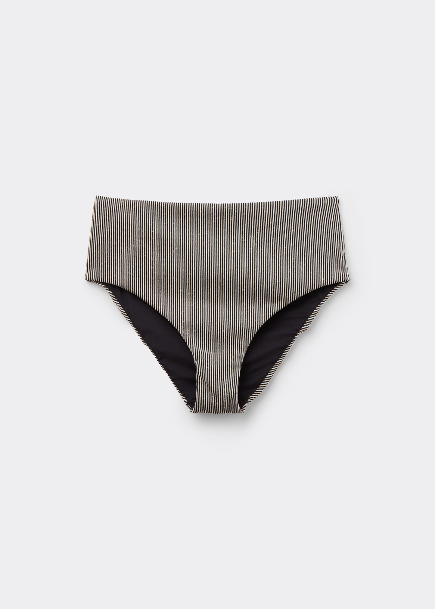 High-Waisted Bikini Bottoms Golden Stripes