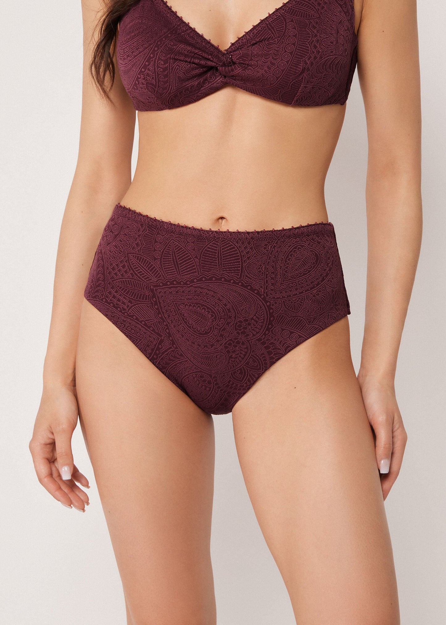 High-Waisted Bikini Bottoms Precious Jacquard