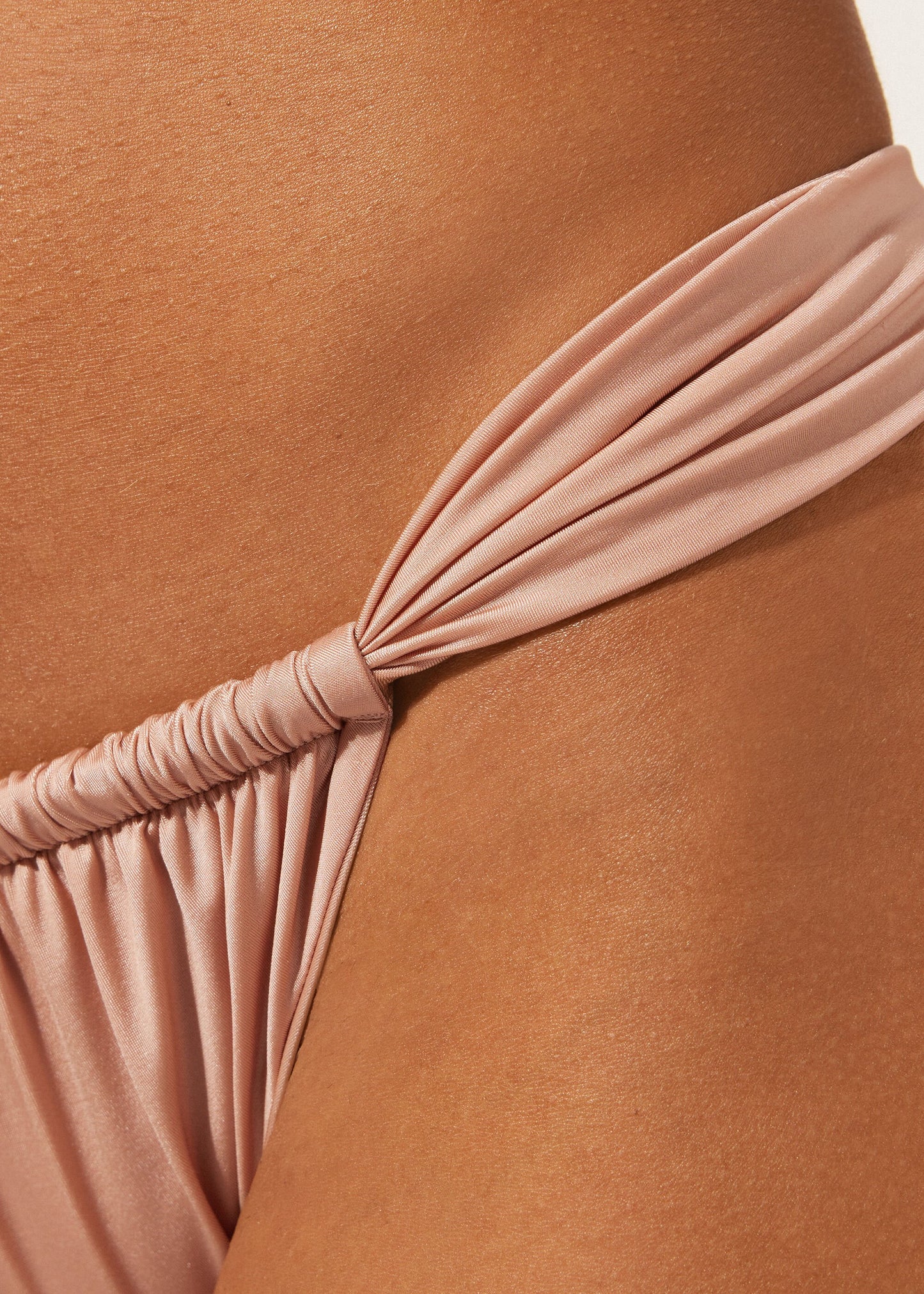 Narrow Tie Brazilian Bikini Bottoms Shiny Satin