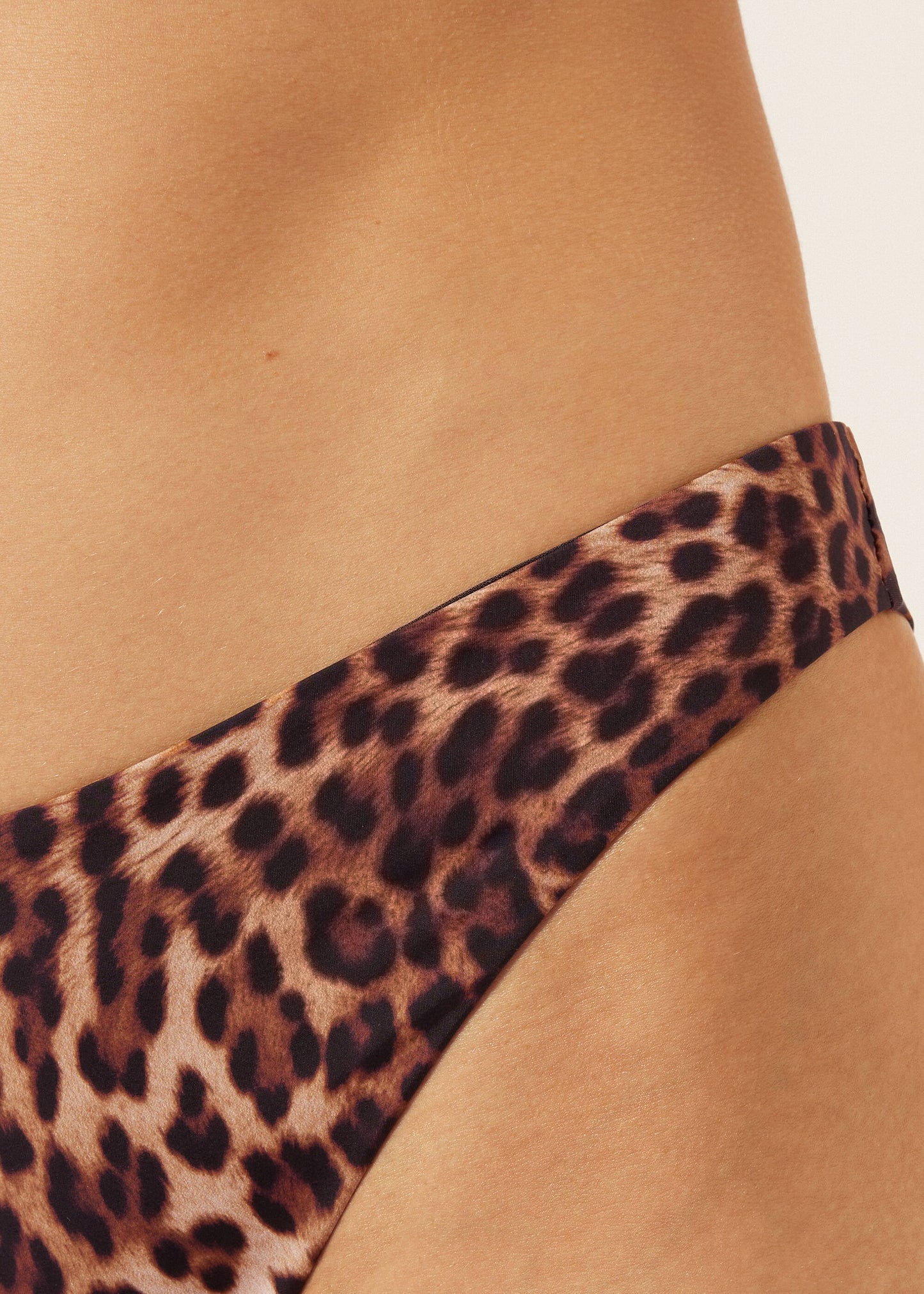 Brazilian Bikini Bottoms Brown Animalier
