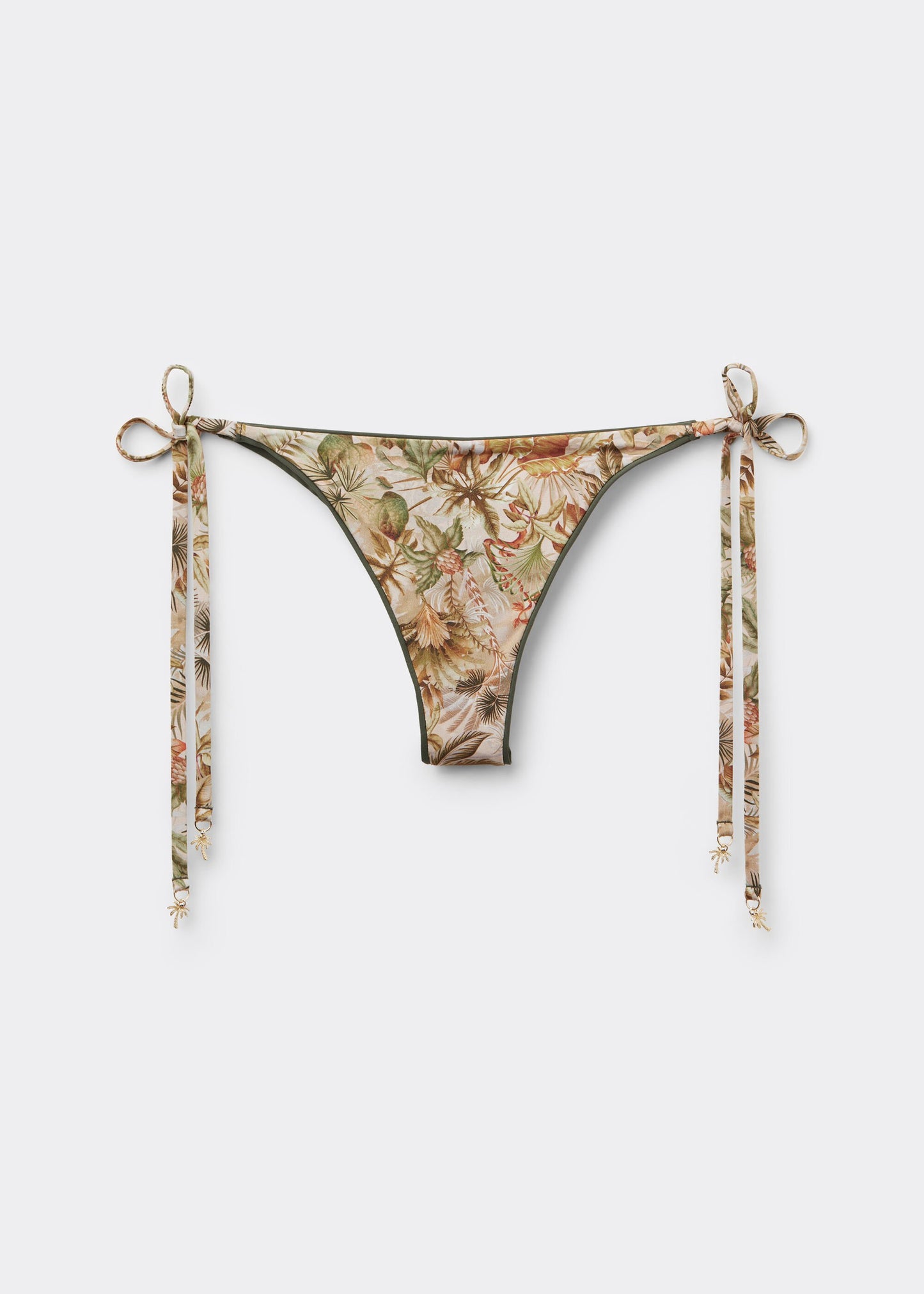 Tie Brazilian Bikini Bottoms Tropical Foliage