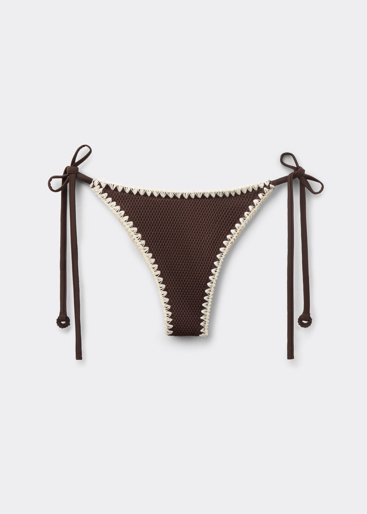 Tie Brazilian Bikini Bottoms Bicolor Embroidery