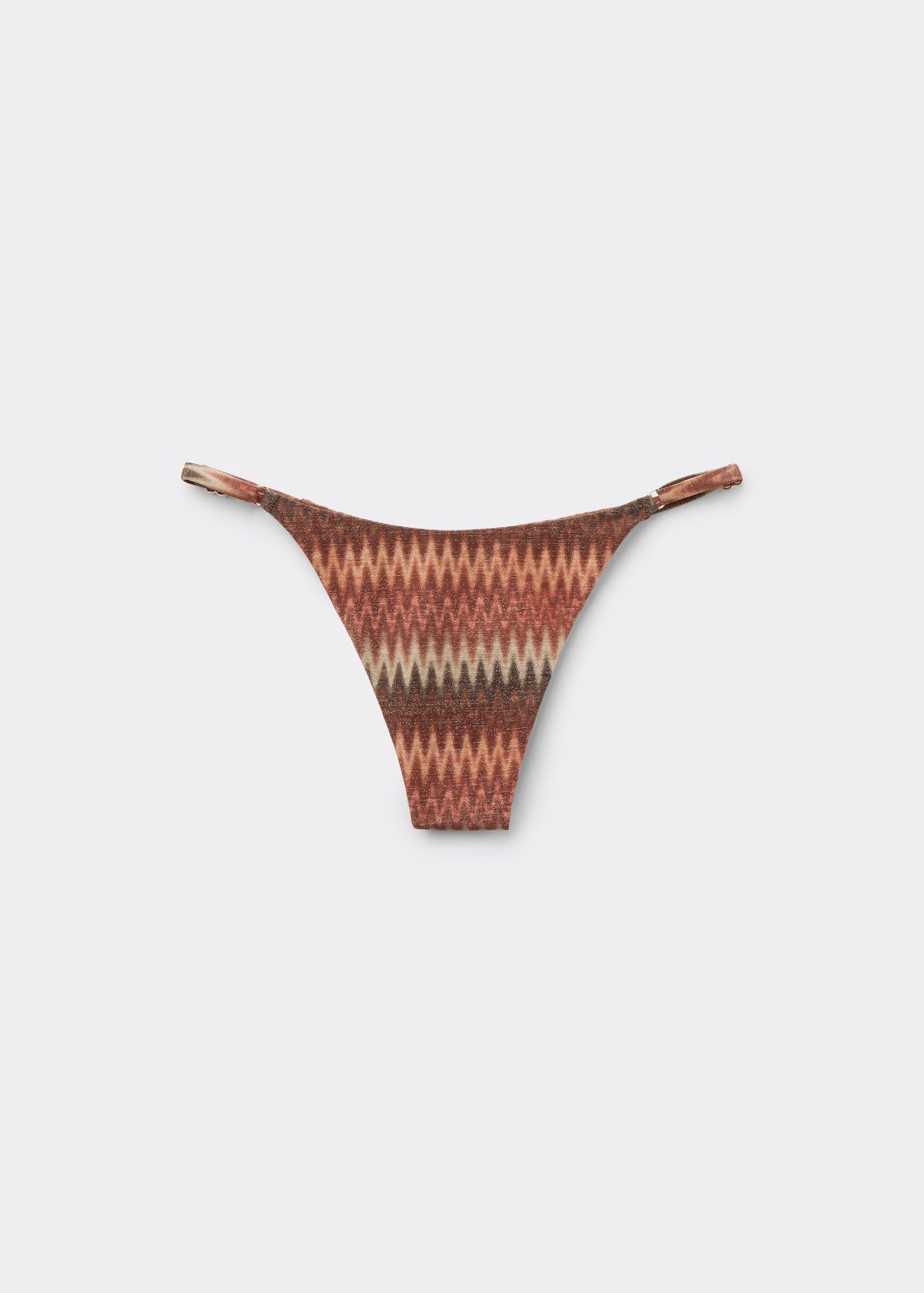 Thong Bikini Bottoms Golden Chevron