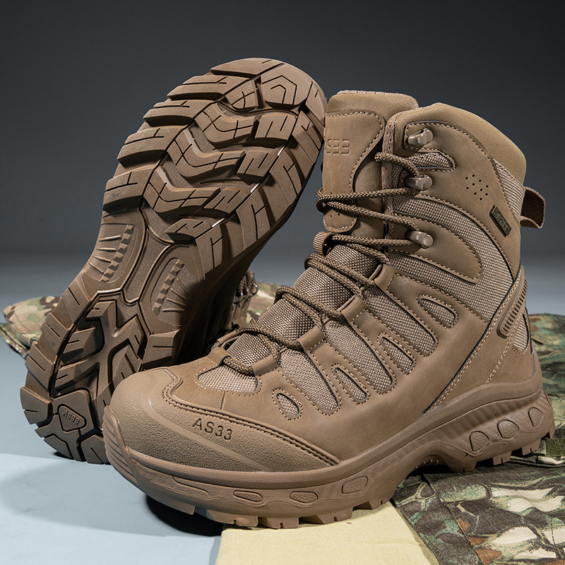 Militärische taktische Herren-Arbeitsstiefel, wasserdicht, rutschfest, pannensicher, knöchelhoch, Anti-Verstauchung