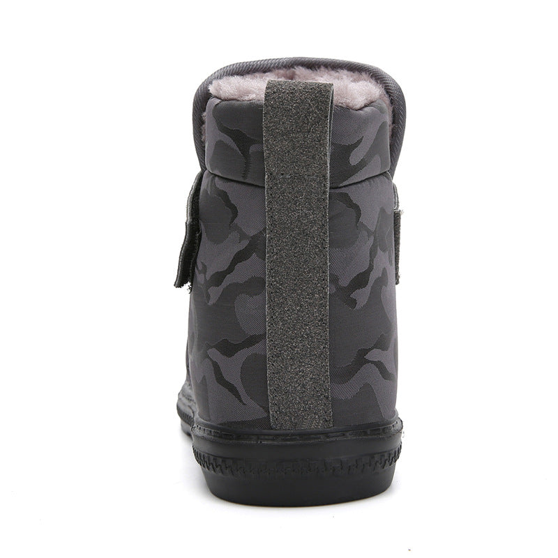 (Limited Time 70% Discount Event) Men's 2024 Winter New Warm Waterproof Non-Slip Puncture-Resistant Velcro Slip-On Snow Boots Ankle Support Orthopedic Wide Toe Arch Support Cotton Shoes
