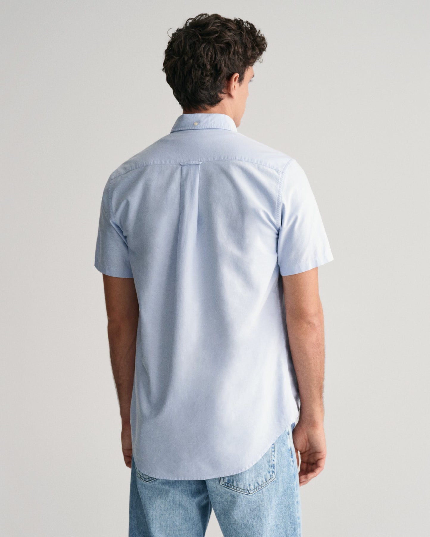 Men's Regular Fit Oxford Short Sleeve Shirt - LIGHT BLUE
