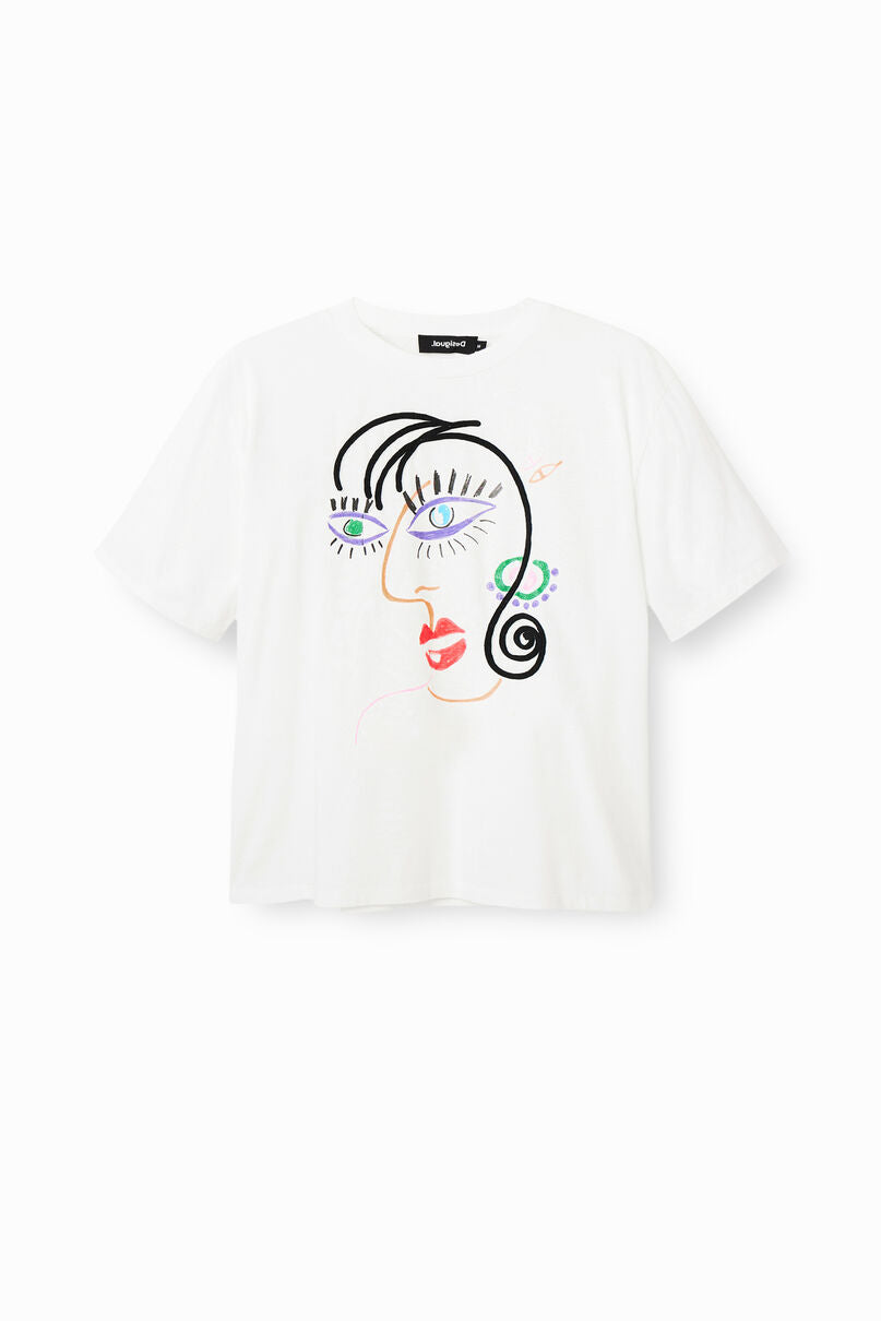 Short-sleeve face T-shirt
