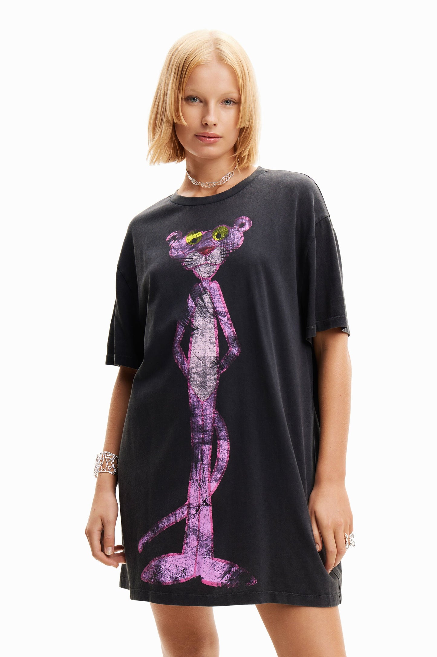 Oversize Pink Panther T-shirt dress