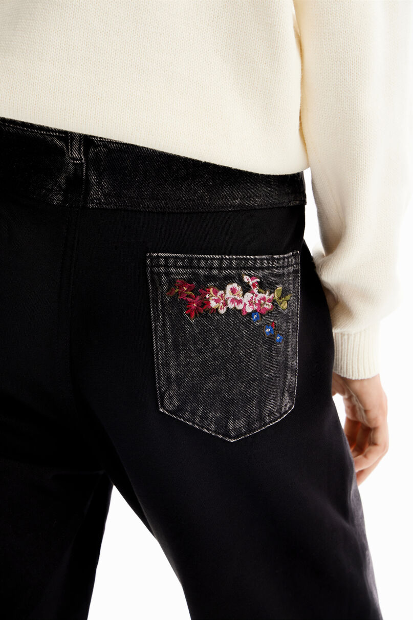 Floral jogger jeans