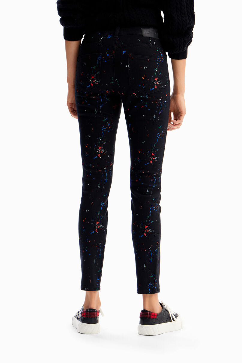 Paint push-up skinny jeans
