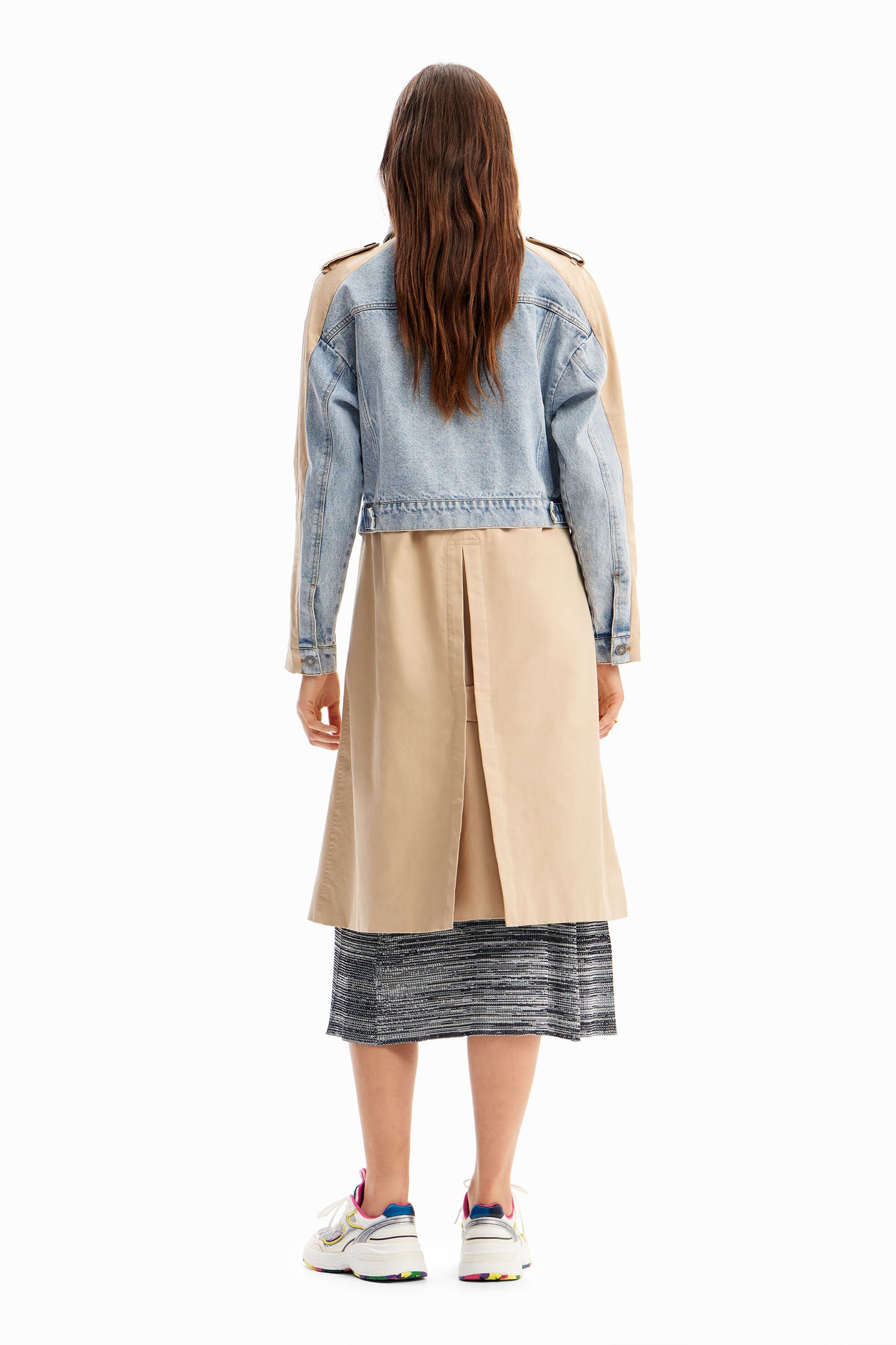 Hybrid denim trench coat