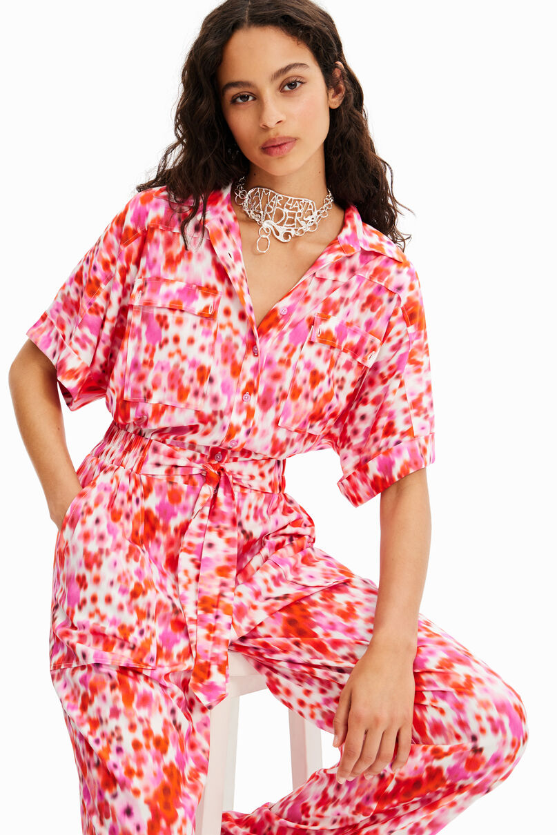 Floral boiler suit