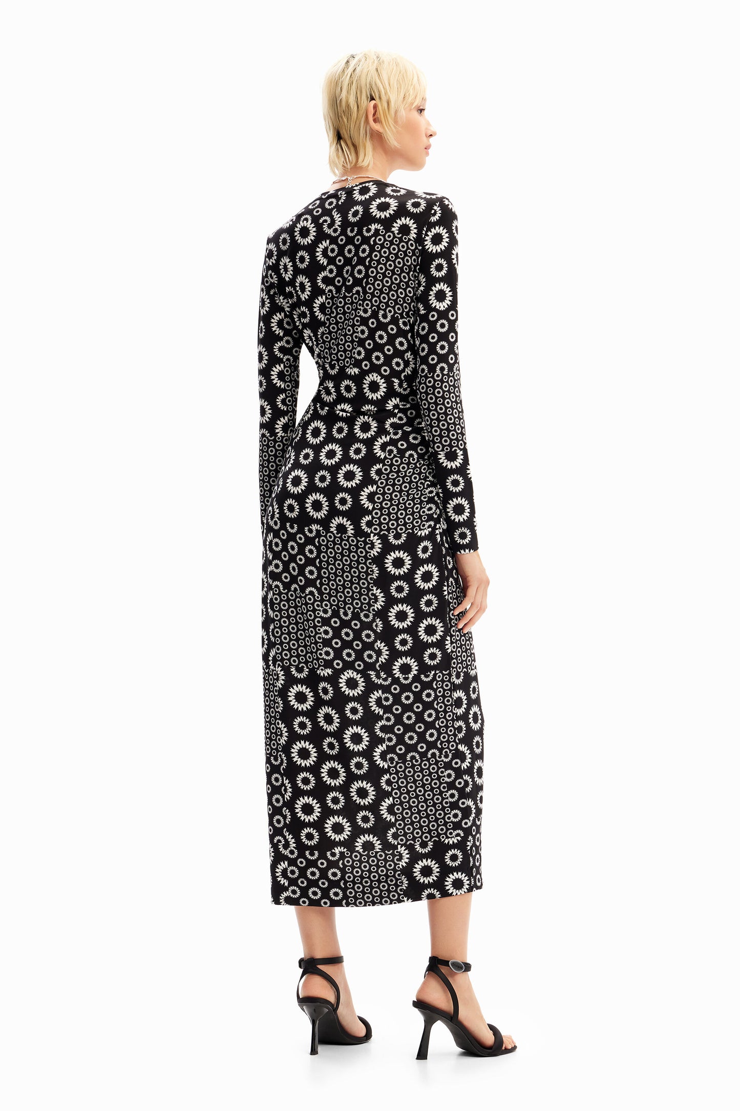 Slim patchwork midi dress
