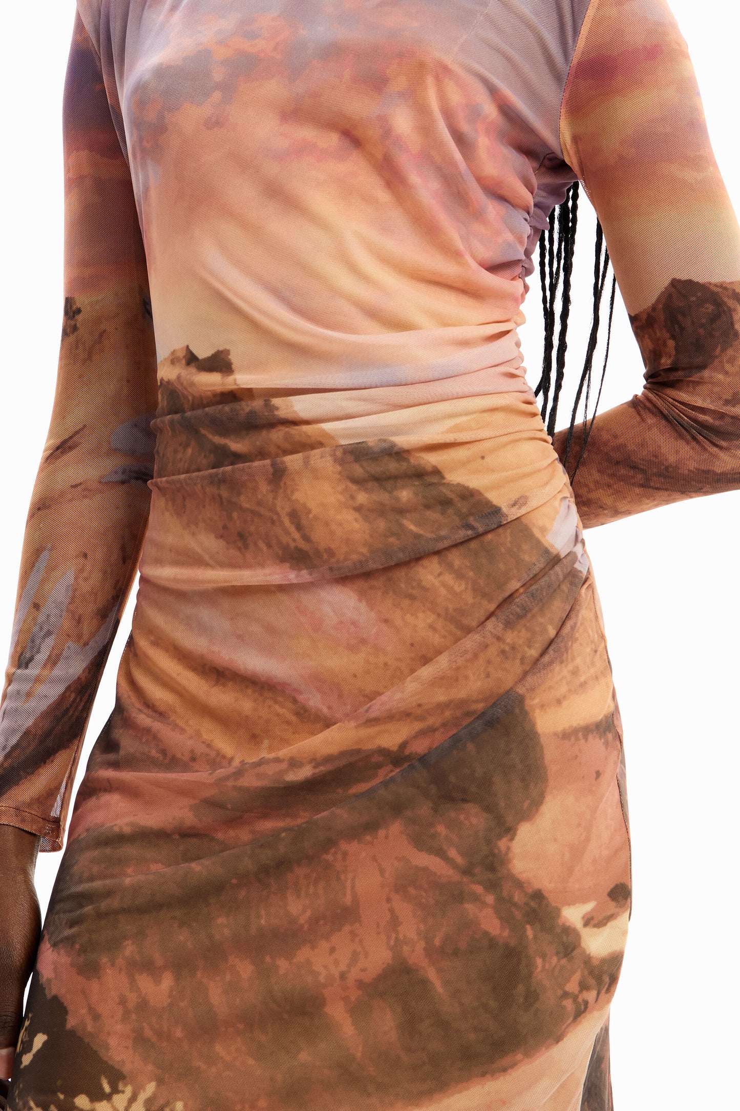 Slim landscape mini dress