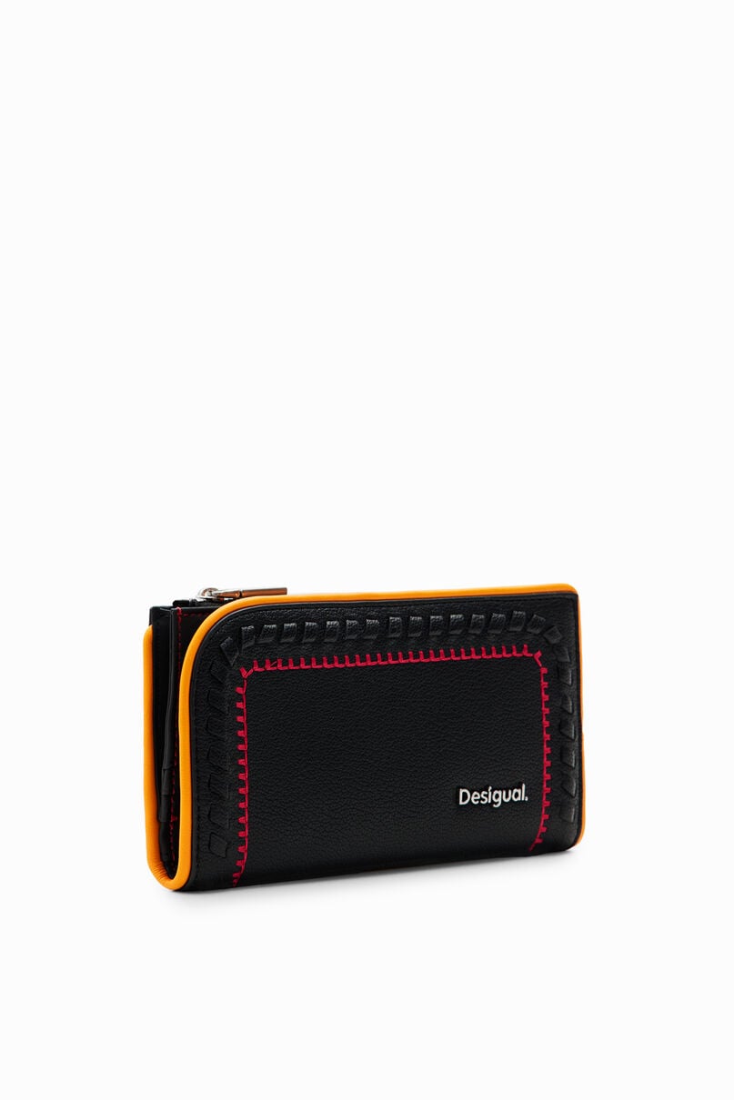 L embroidered wallet