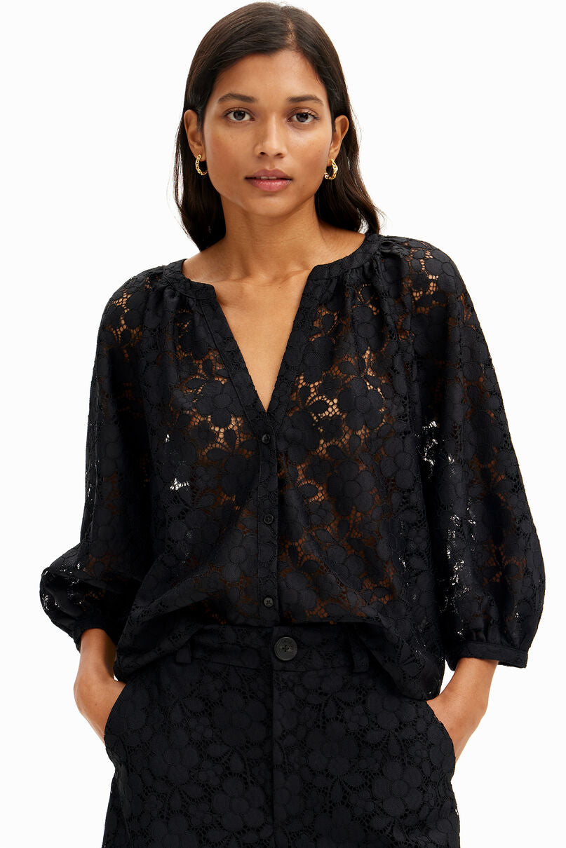 Floral lace blouse