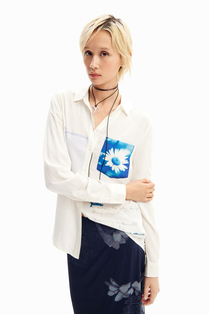 Patchwork pocket daisy shirt